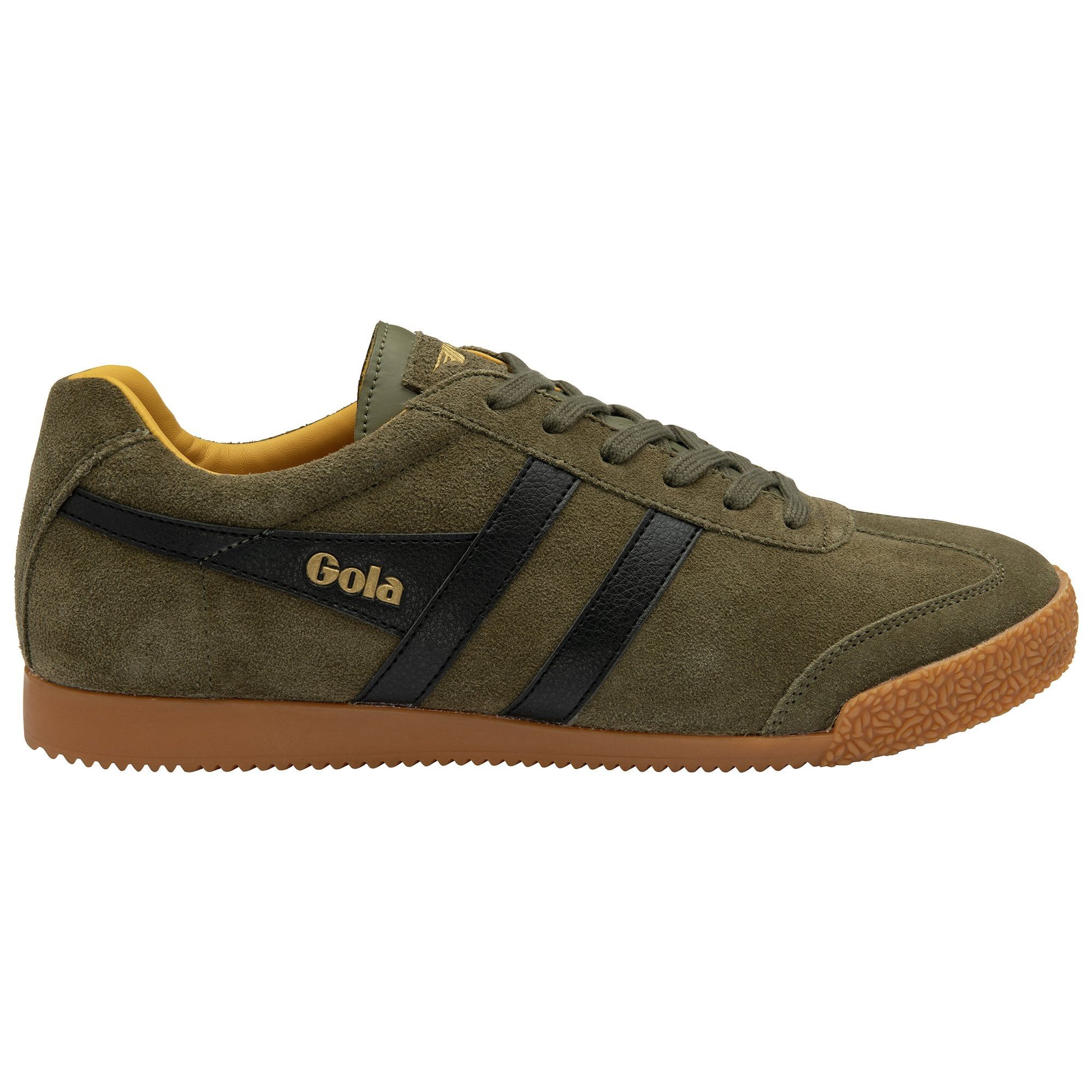 Gola Harrier Suede-Leder 2024 khakigrün/schwarz/gelb Herren Sneaker günstig online kaufen