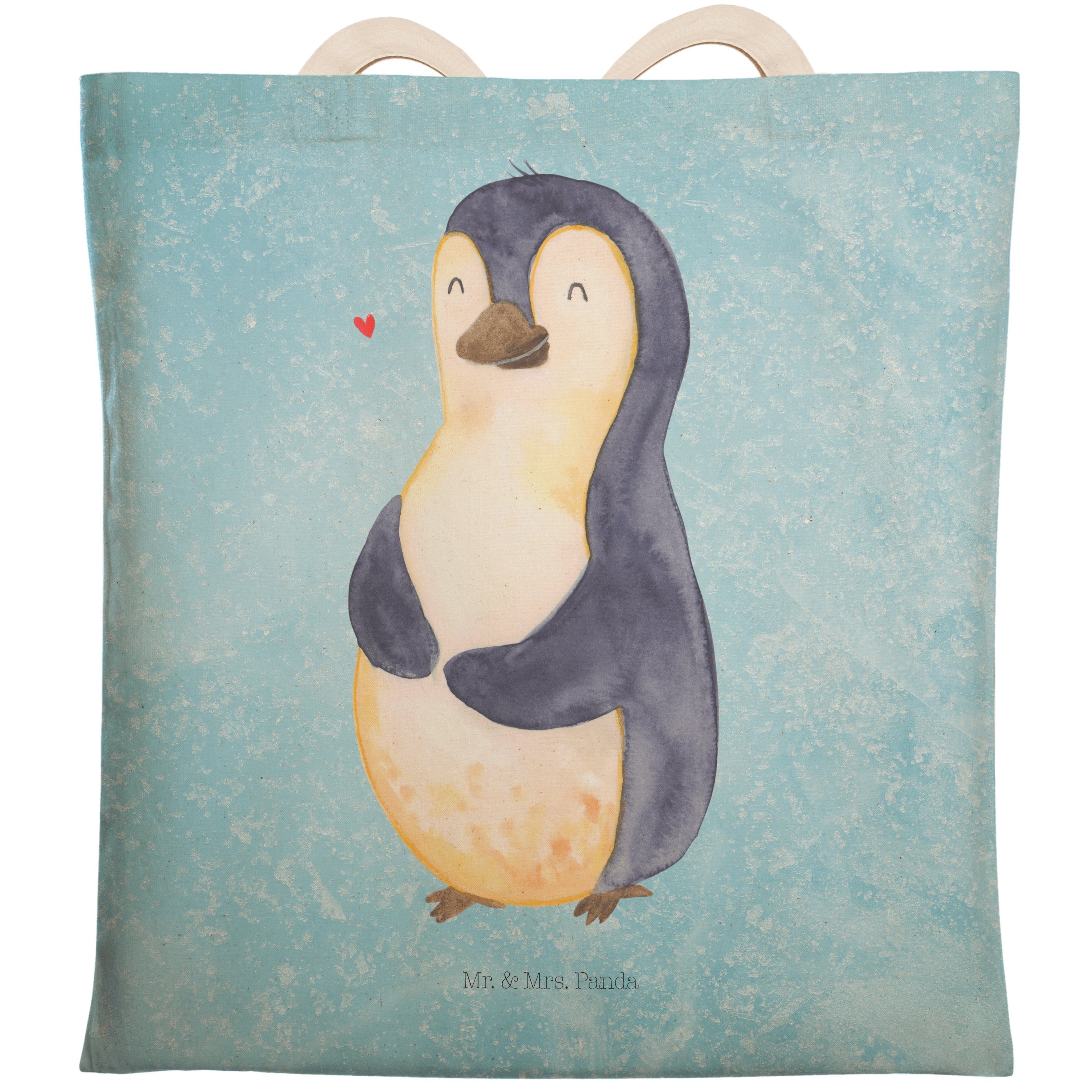 Mr. & Mrs. Panda Tragetasche Pinguin Diät - Eisblau - Geschenk, Gewicht, dick, Umhängetasche, Baum (1-tlg)