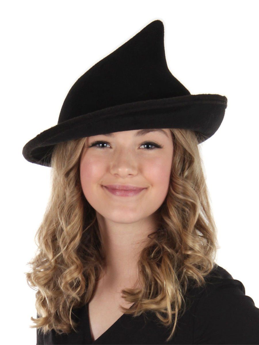 Elope Kostüm Kurzer Hexenhut schwarz, Kurzer, spitzer, schwarzer Hut für  Hexen