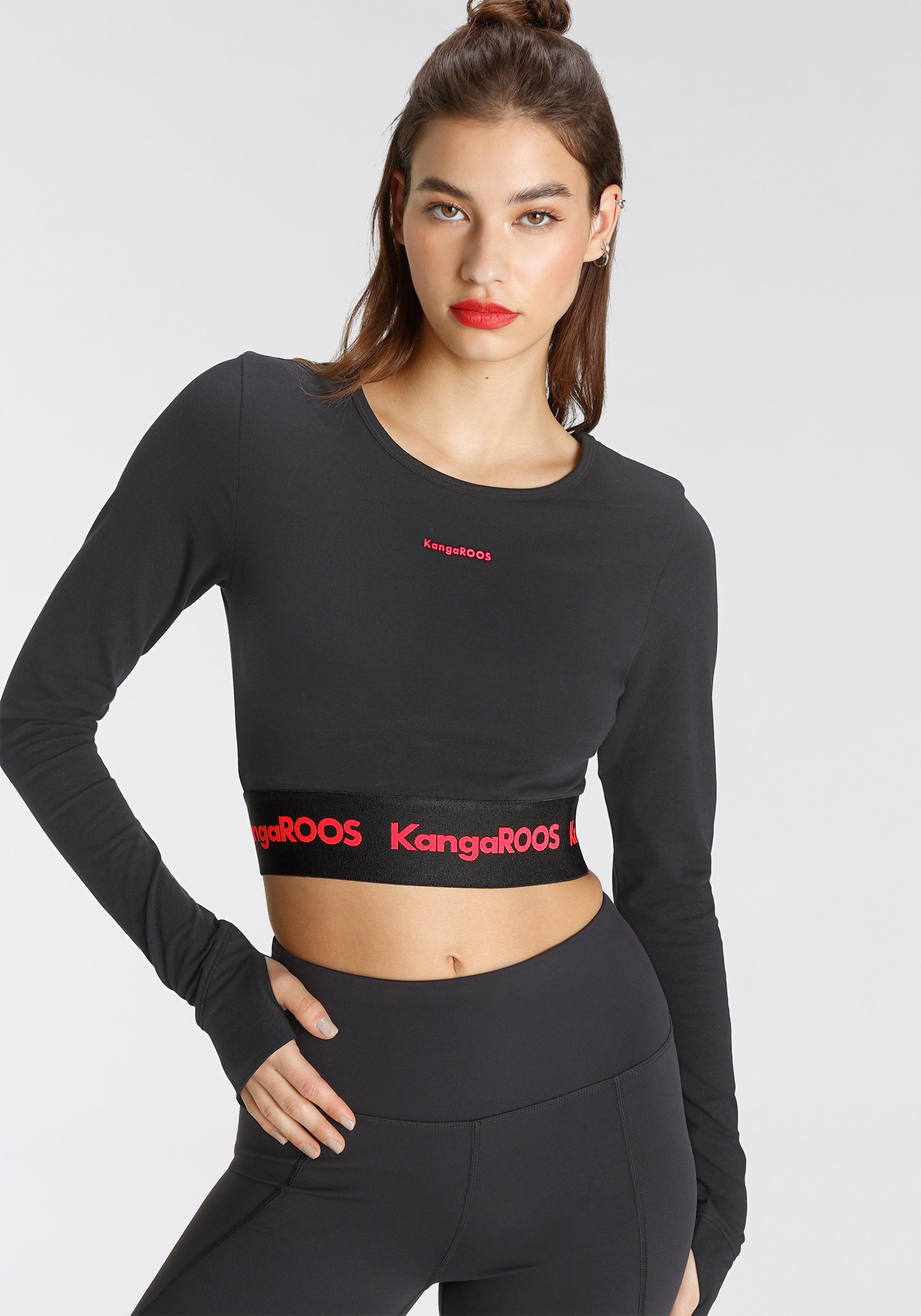 KangaROOS Langarmshirt, Sport Langarmshirt von KangaRoos in cropped länge