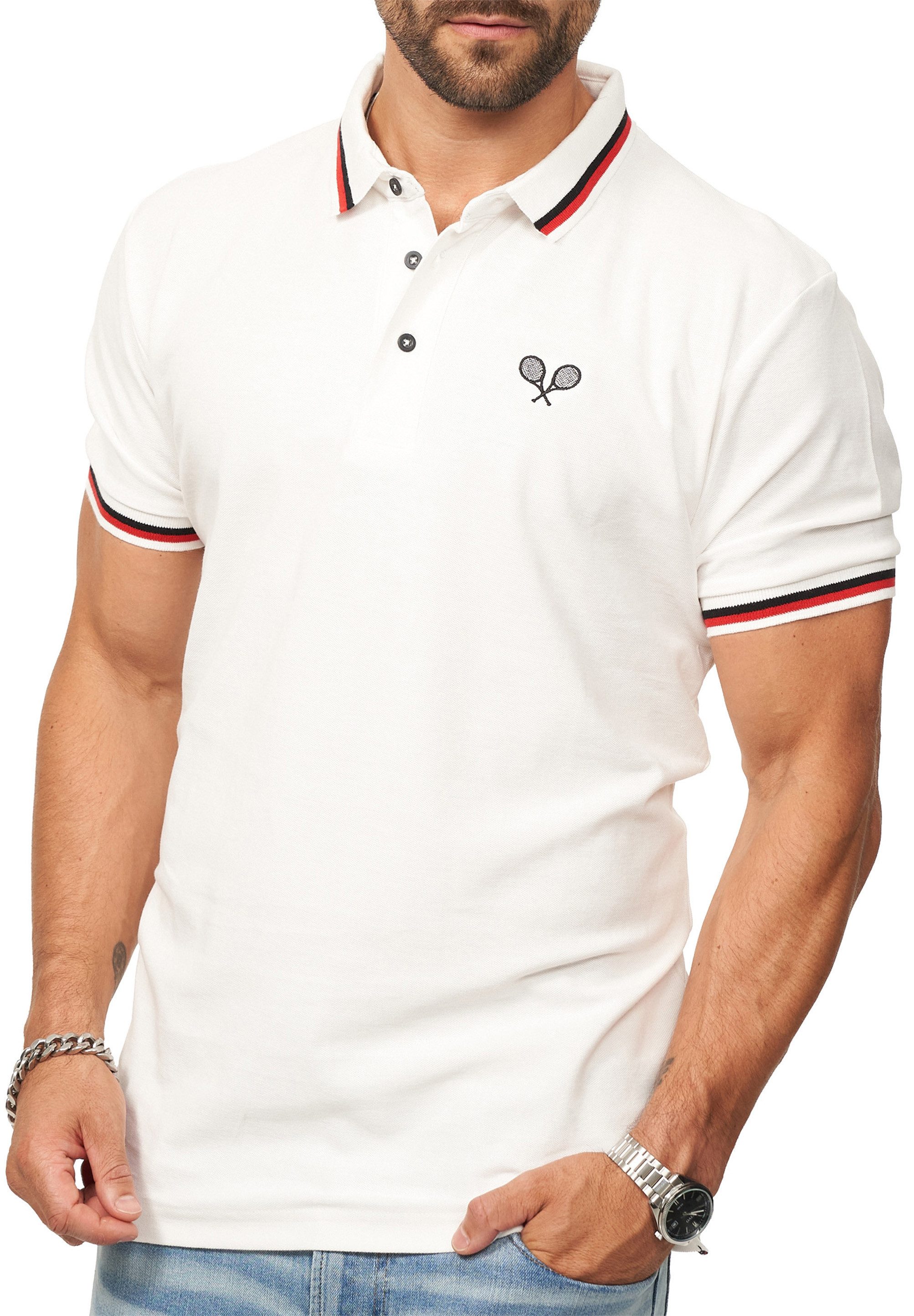 DAILY COTTON Poloshirt in Kurzarm als Polo T-Shirt aus 100% Baumwolle - Polo-Hemd für Herren Männer Polohemd mit Logo im Regular-Fit in Piqué-Qualität
