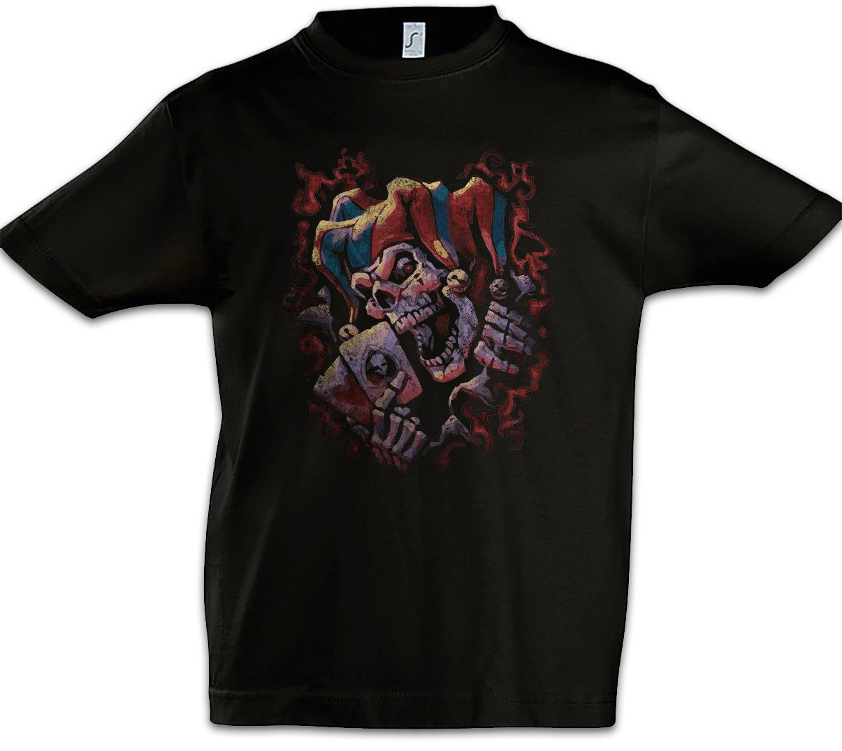 Print-Shirt Joker Skull II Kinder T-Shirt Schädel Death Totenschädel Totenkopf Art