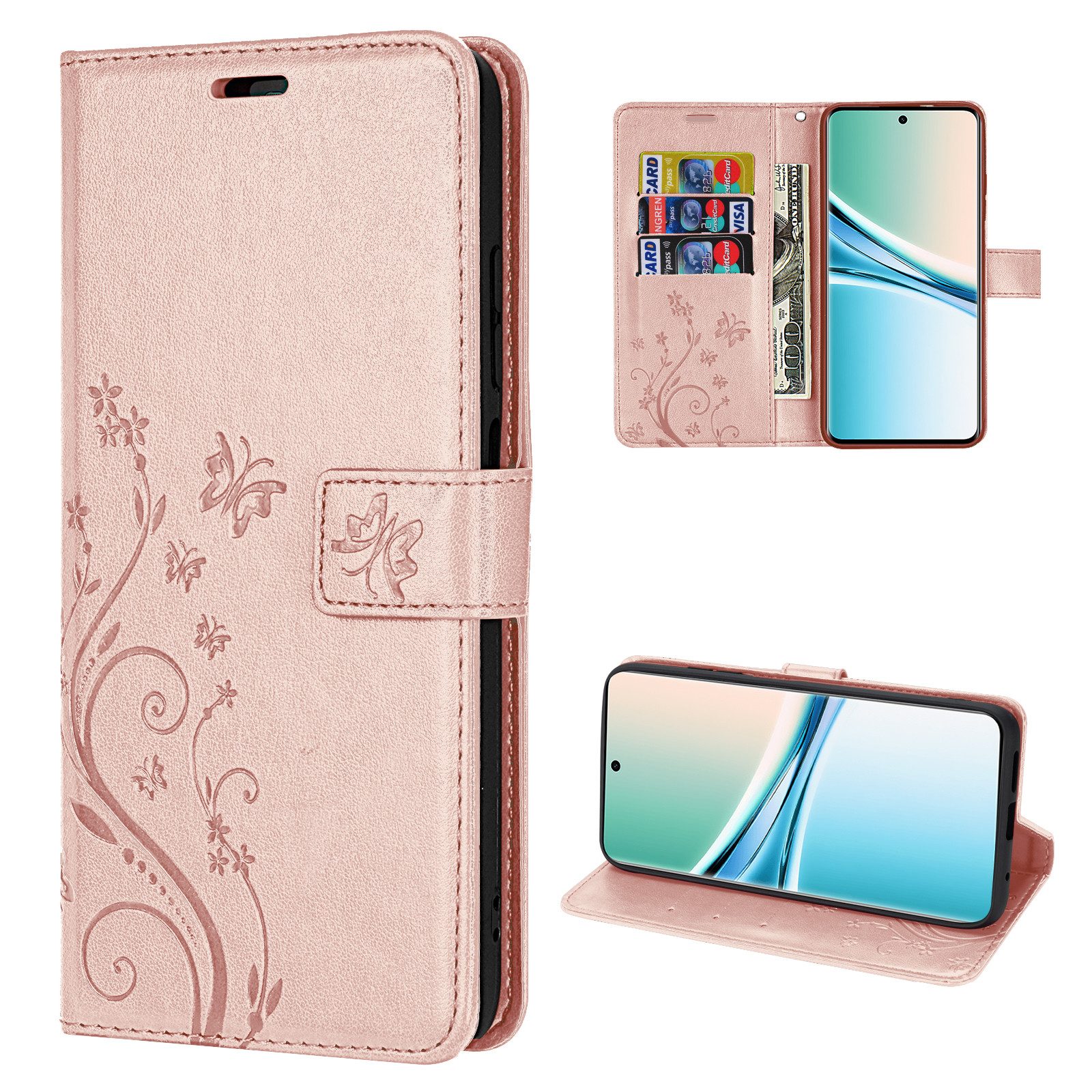 betterfon Handyhülle für Xiaomi Redmi Note 15 Pro+ Hülle Wallet Case Flip Cover, Bookstyle-Hülle: Magnetverschluss 3 Kartenfächer & Standfunktion