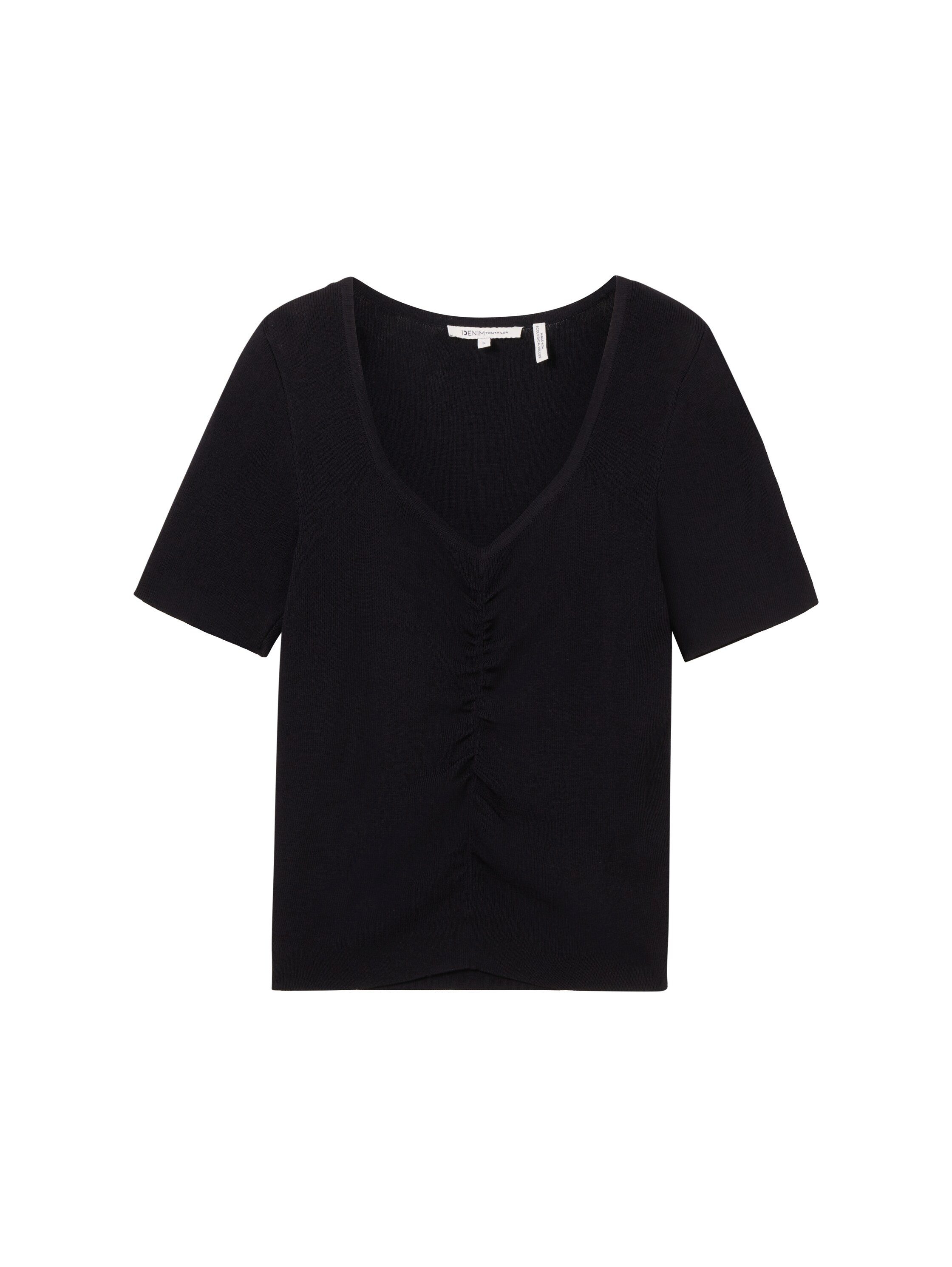 Kurzarmpullover T-Shirt mit Herzausschnitt