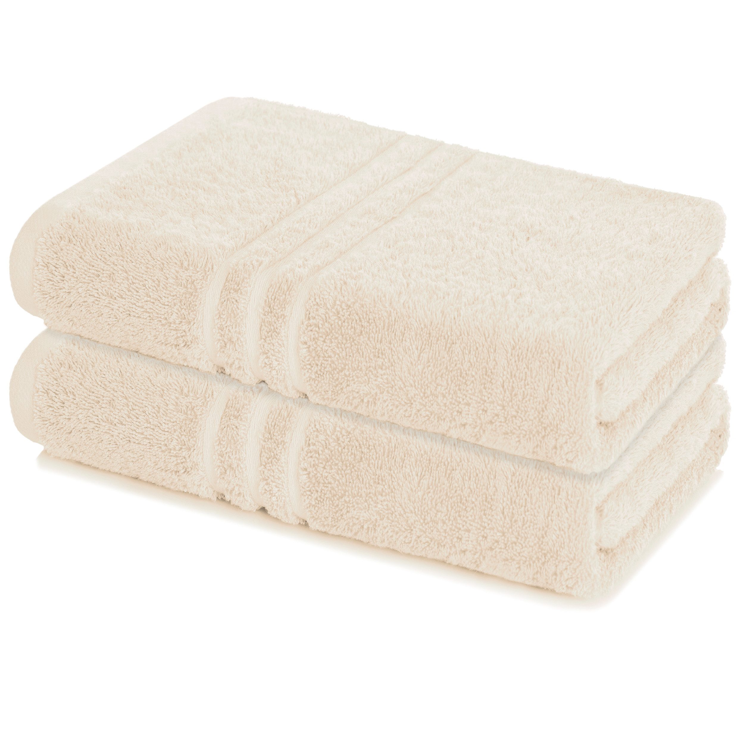 Lavea Badetuch Elena 2er Set Badetücher 100x150 cm, Duschtuch, 500 g/m² Frottier, weich & saugstark, pflegeleicht