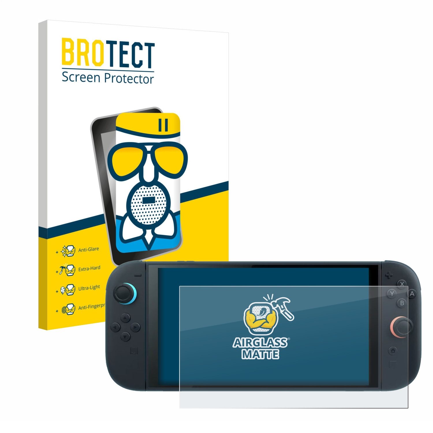BROTECT Displayschutzglas Folie für Nintendo Switch 2, Schutzfolie Glas Panzer Display Schutz matt