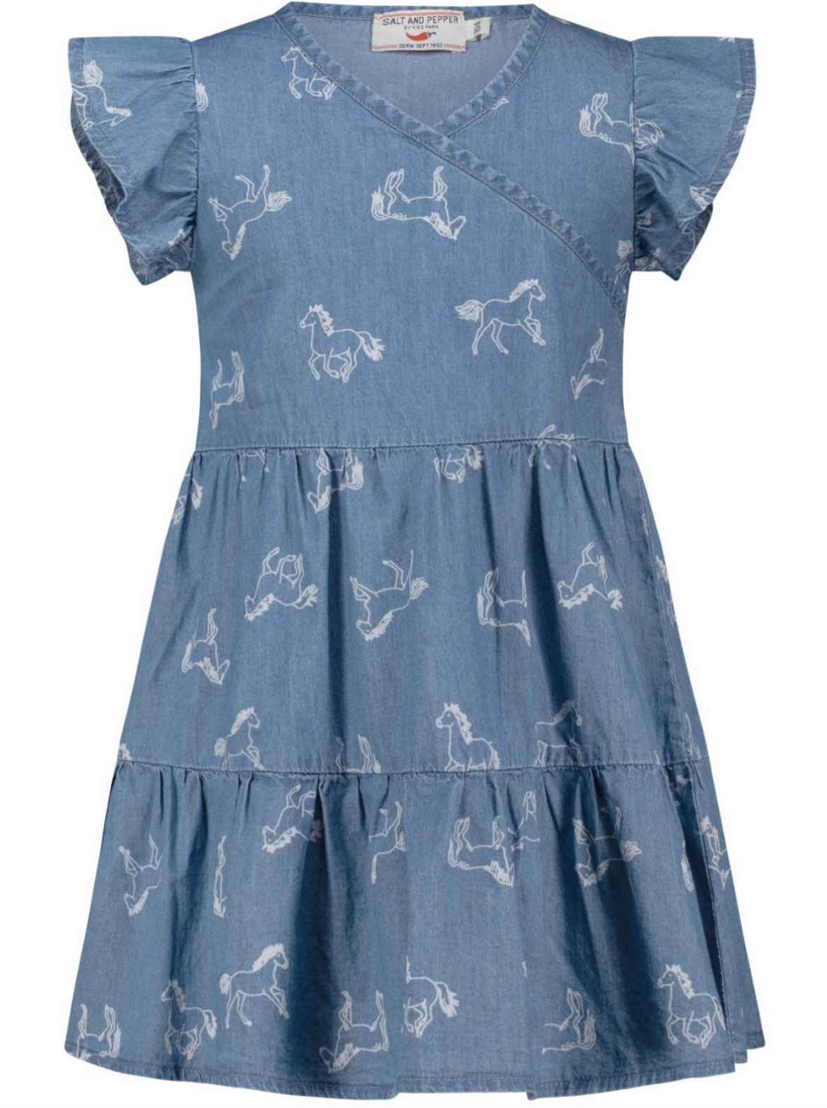 SALT AND PEPPER Jeanskleid Salt and Pepper Mädchen Kleid mit Pferde-Print blau