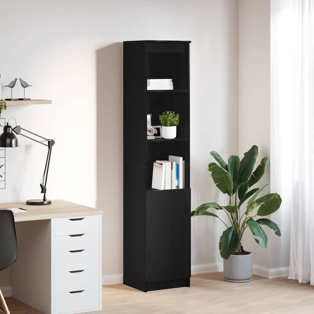 vidaXL Highboard Highboard Schwarz Eichen-Optik 37,5x35x180 cm Holzwerkstoff (1 St)