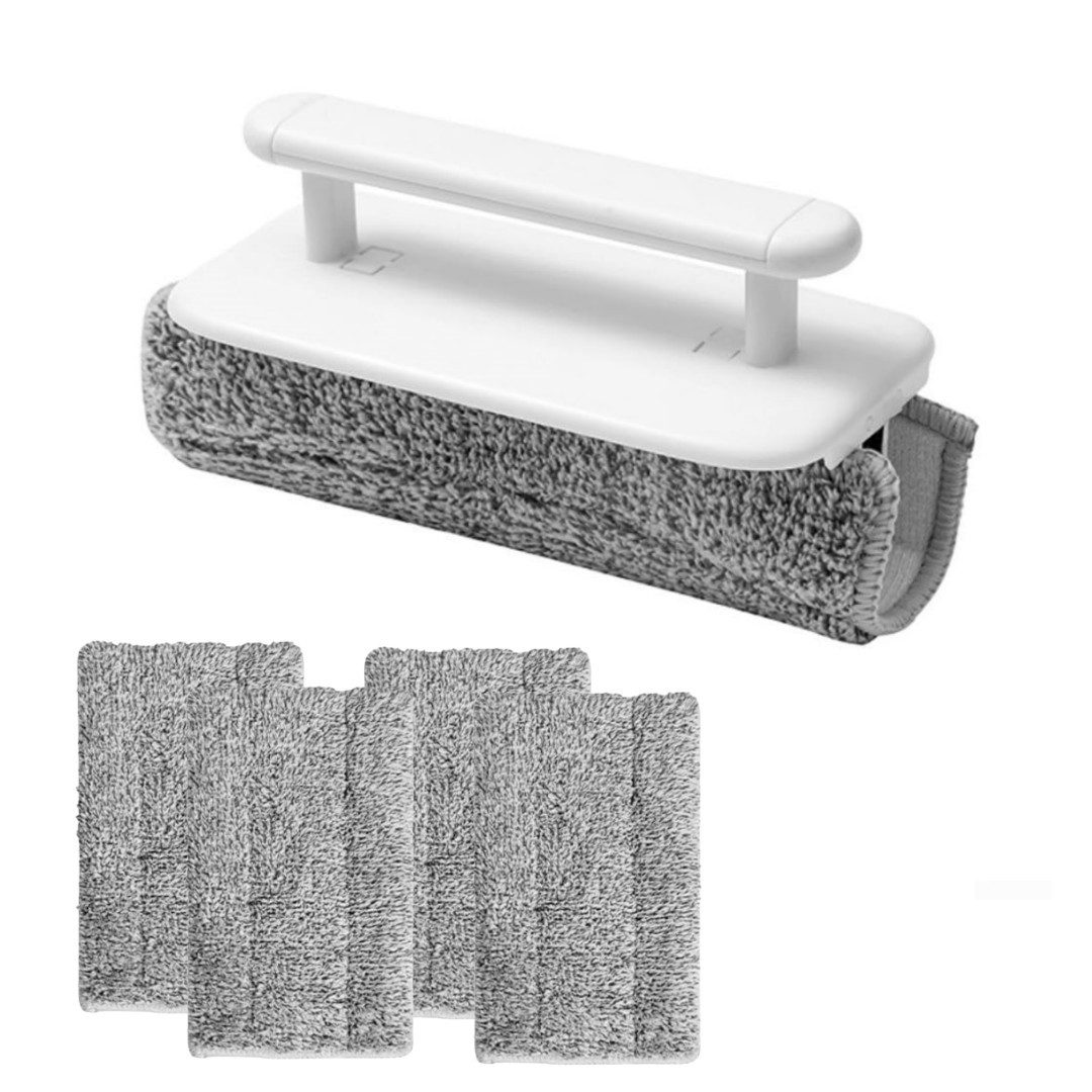 FOUORTUNATE-BEE Reinigungsbürsten-Set Fugenreinigungsbürste für Fensterrahmen & schmale Spalten, Klappbare Fensterfugen Bürste mit Abzieher für Haushalt