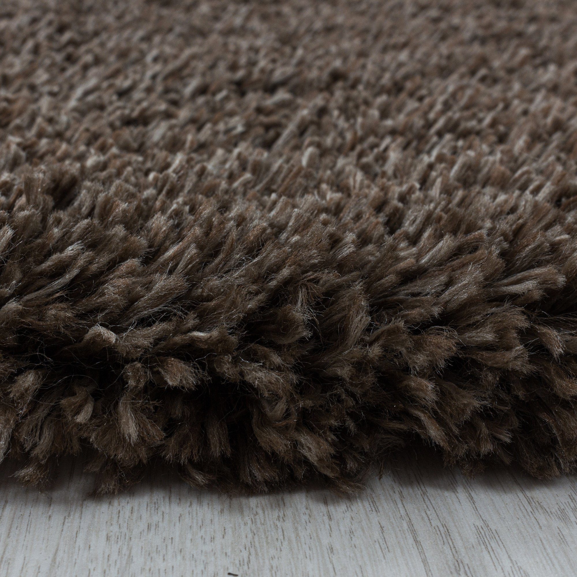 Hochflor-Teppich Teppich Hochflorteppich Shaggy Unifarben Miovani, Höhe: kuschelig Rechteckig, Wohnzimmer, 50 Braun mm
