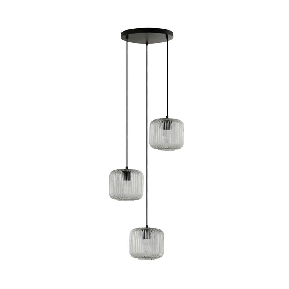 HOME DELUXE Hängeleuchte Leuchte aus Glas LILY, ohne Leuchtmittel, Drei Glasschirme, Deckenlampe, Deckenleuchte, 3-flammig