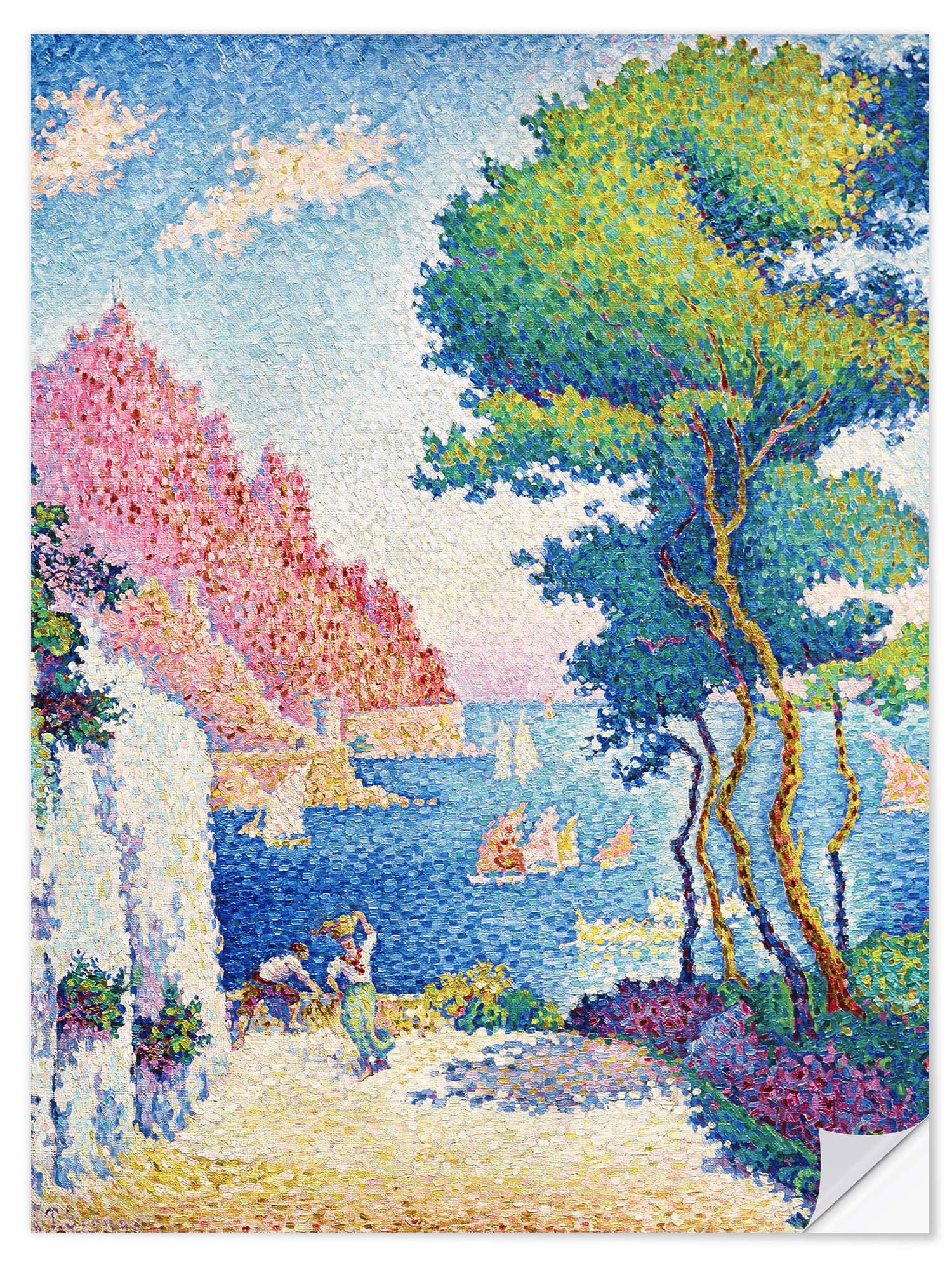 Posterlounge Wandfolie Paul Signac, Capo di Noli bei Genua, Wohnzimmer Mediterran Malerei