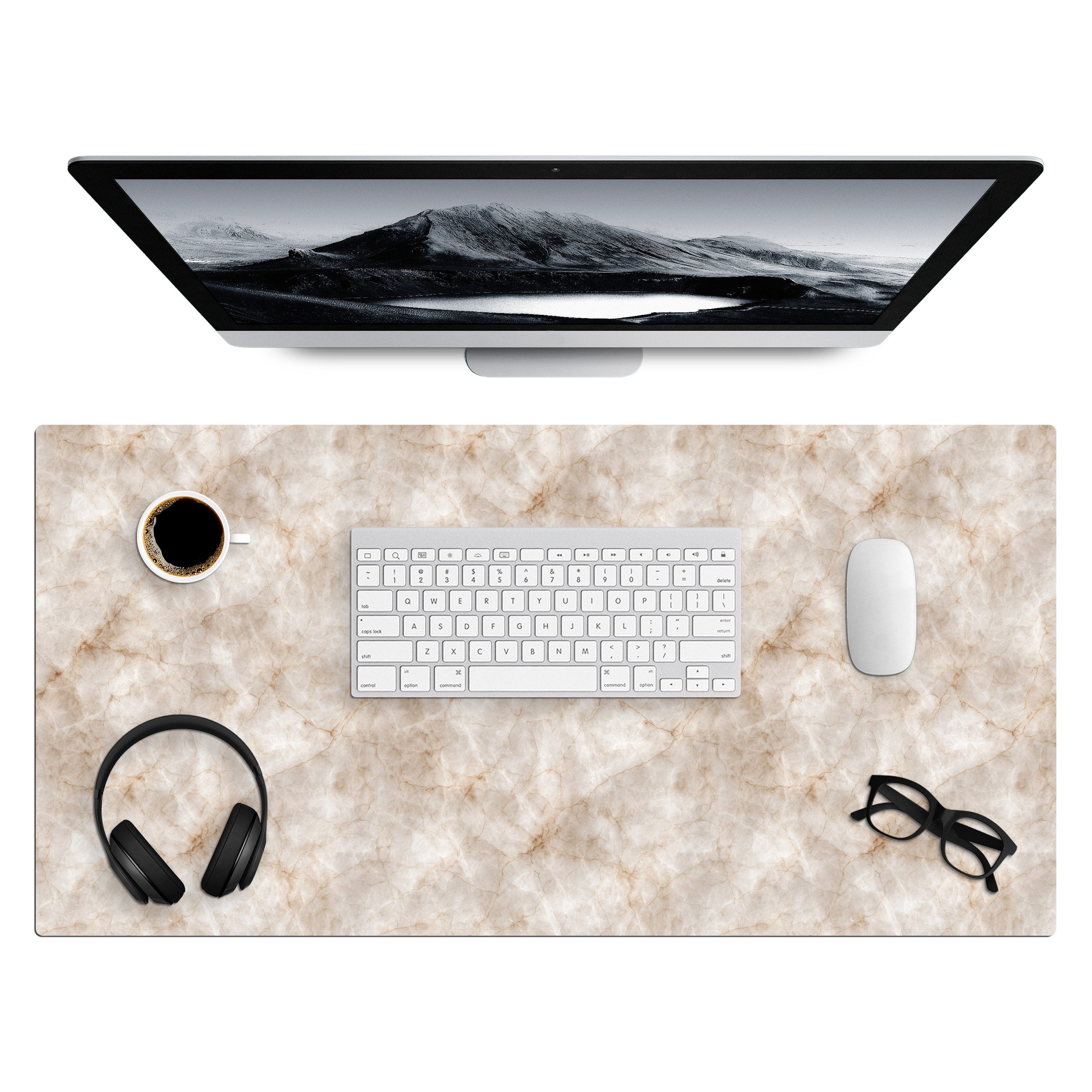 MuchoWow Gaming Mauspad Marmor - Muster - Klassisch (1-St), Gaming Mauspad XXL, Schreibtischunterlage, Desk Mat Groß, 80x40 cm