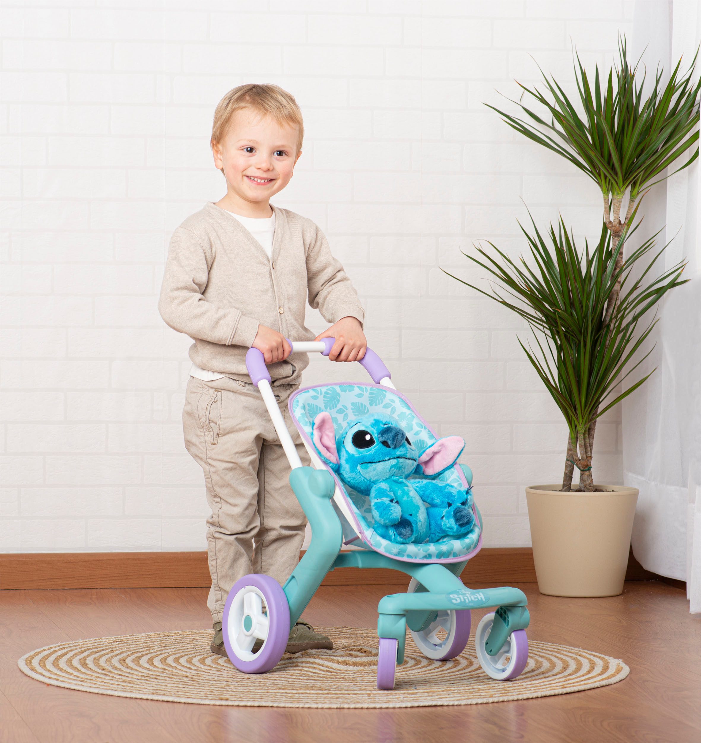 Smoby Puppenbuggy Stitch Puppenwagen + Plüsch, 25cm, Made in Europe