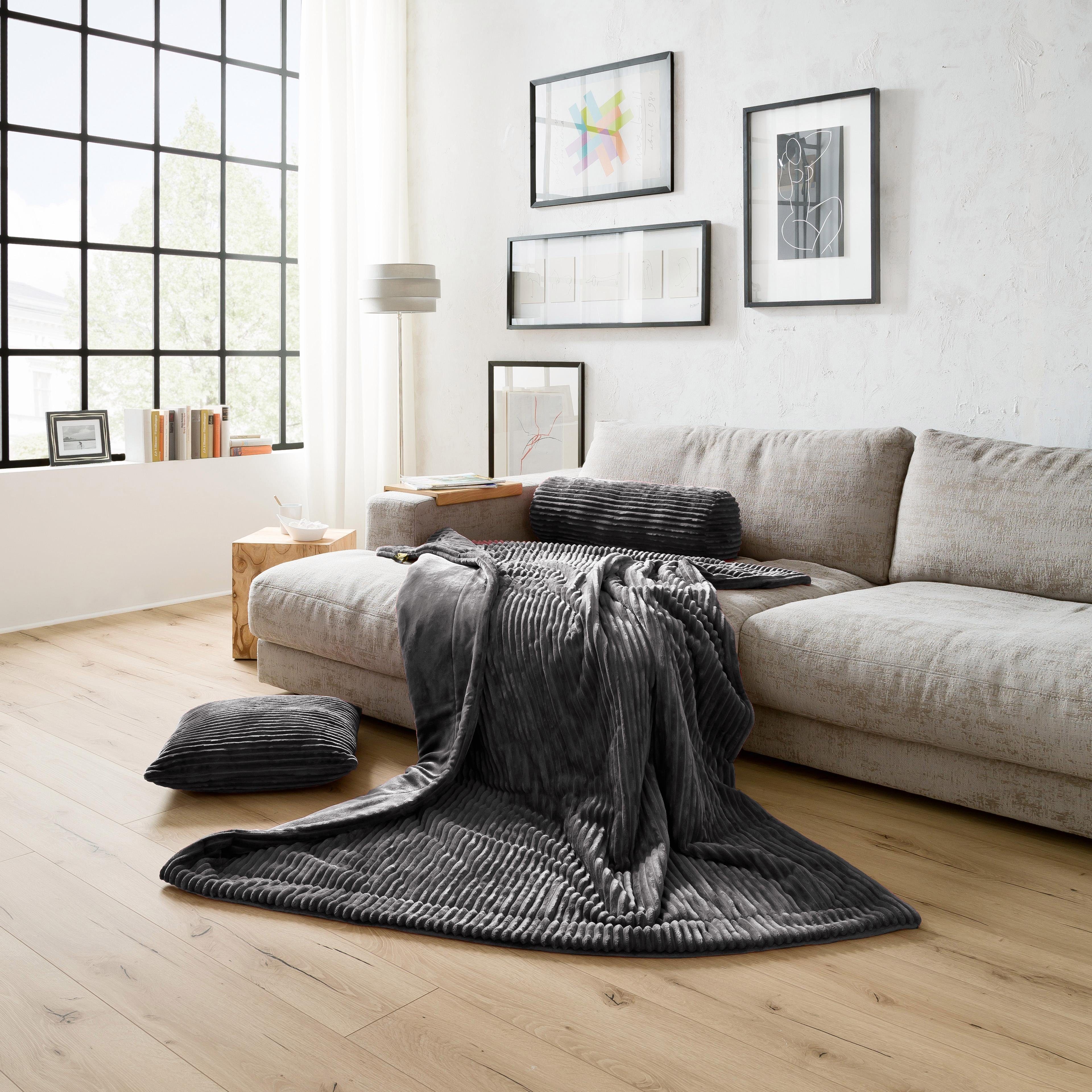 Wohndecke Cordoptik, Gözze, mit Glanzeffekt, Kuscheldecke günstig online kaufen