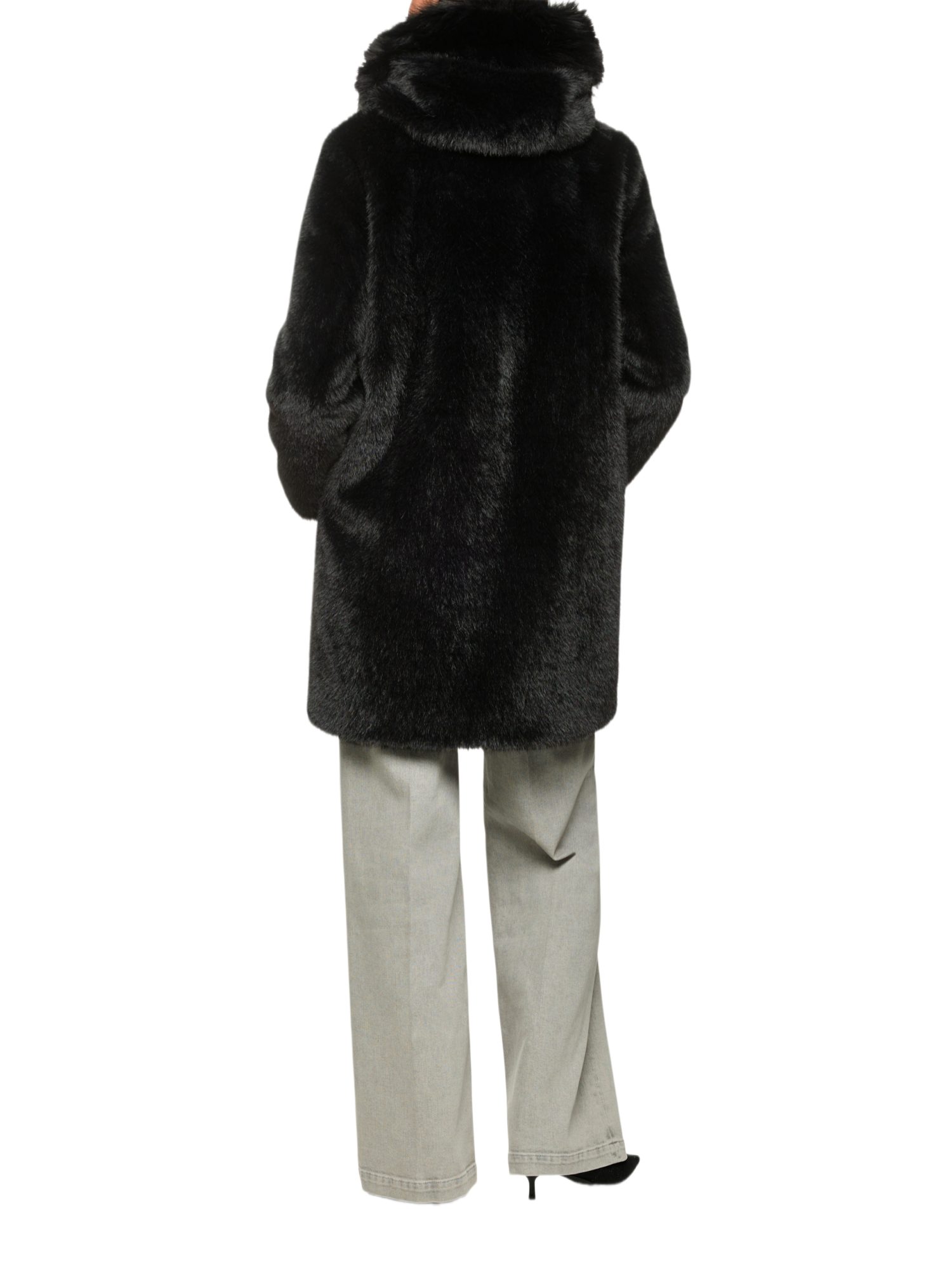 Marc Cain Strickmantel ZA.2 - O - Outdoor schwarz,Casual,Polyester,Strukturiert,Lang,Gerade