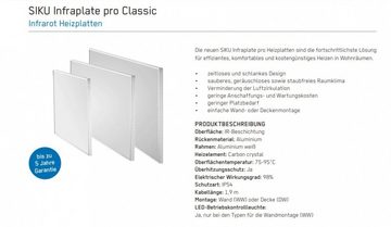 Siku Infrarotheizung Siku Infrarot-Flächenheizung, Infraplate pro, für die Wandmontage, Aluminium-Front