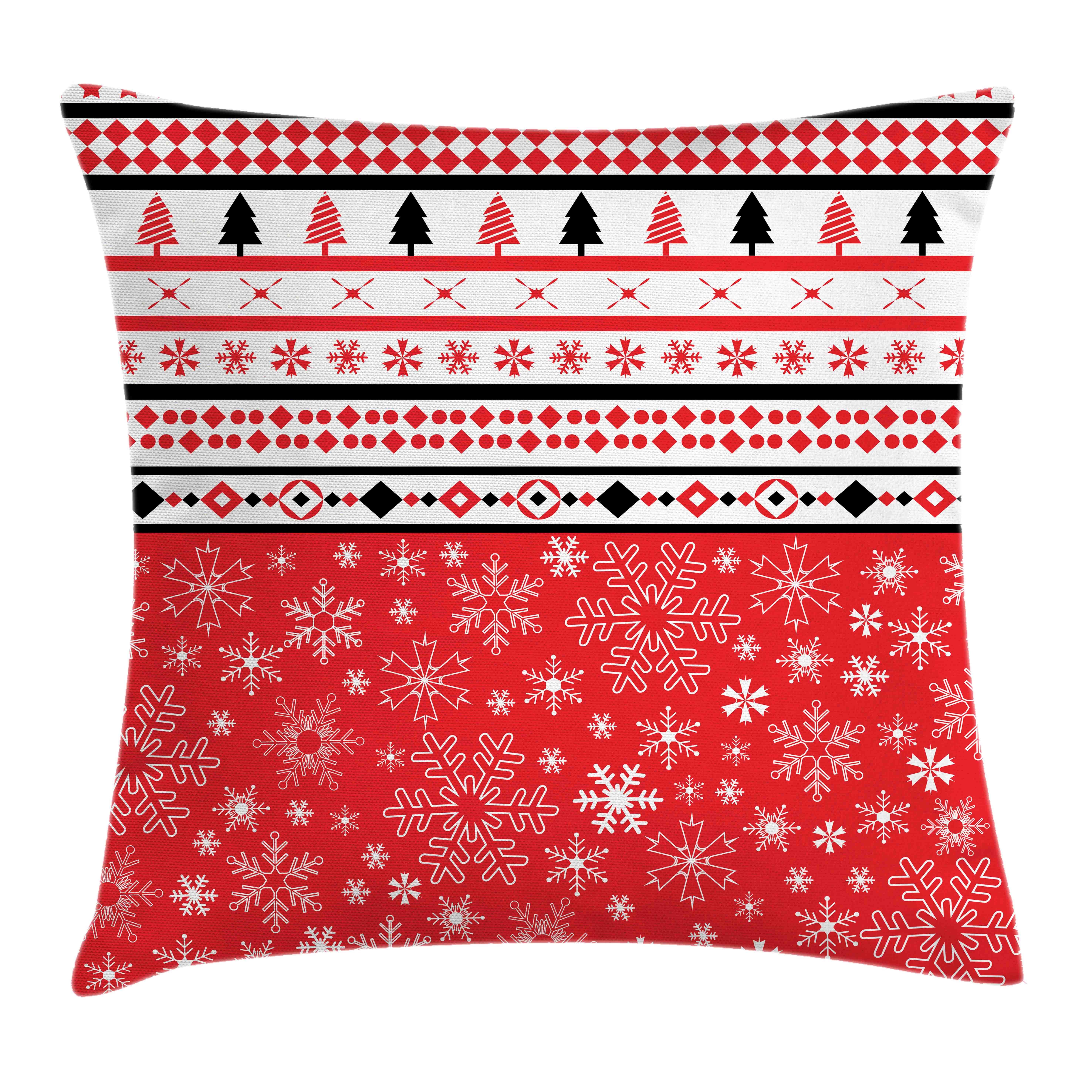 Kissenbezüge Reißverschluss Kissenhülle mit Farbfesten Farben Beidseitiger Druck, Abakuhaus (1 Stück), Weihnachten geometrische Schneeflocken