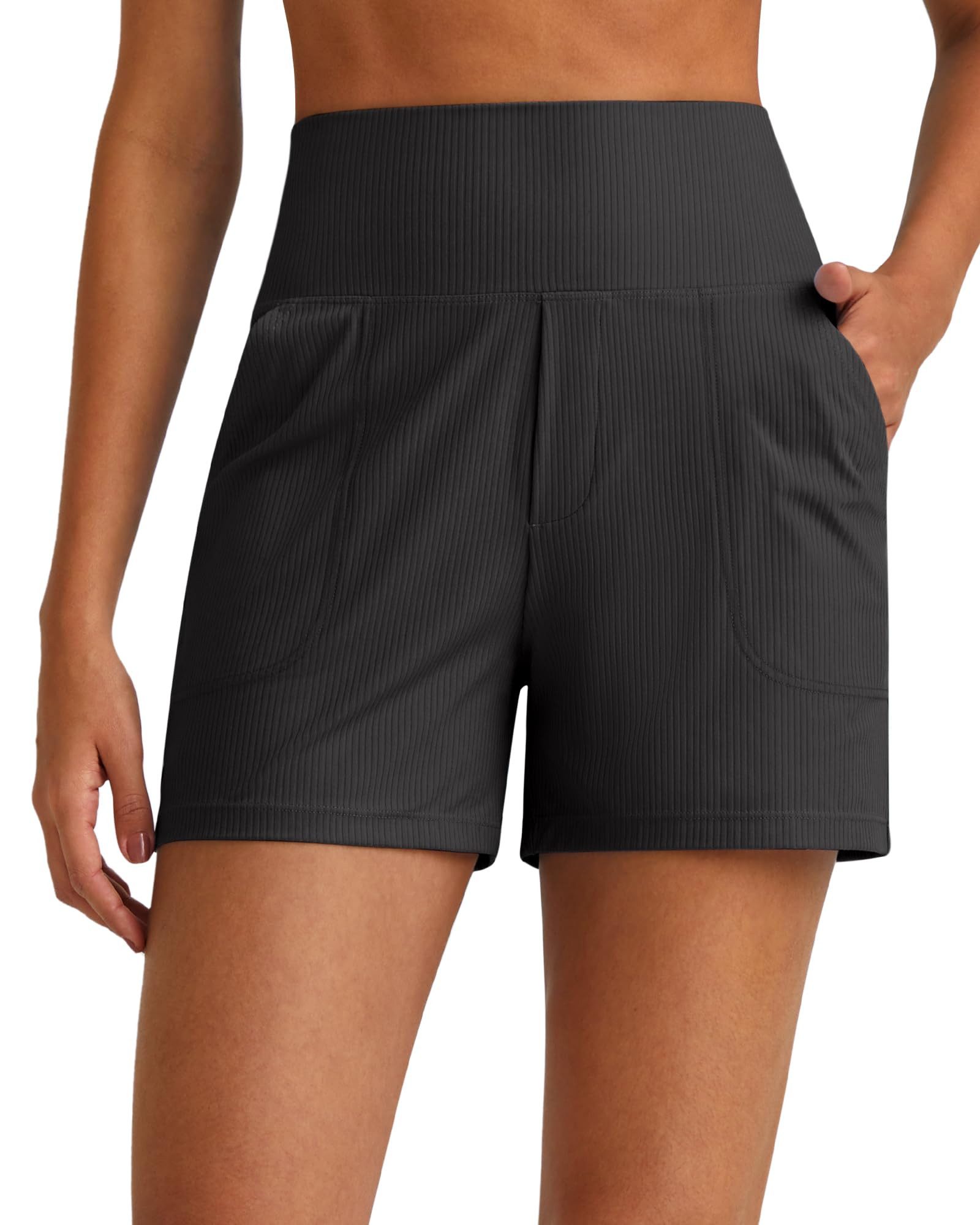 Shorts Damen Kurze Hosen Jogginghosen Hohe Taille Stretchhosen