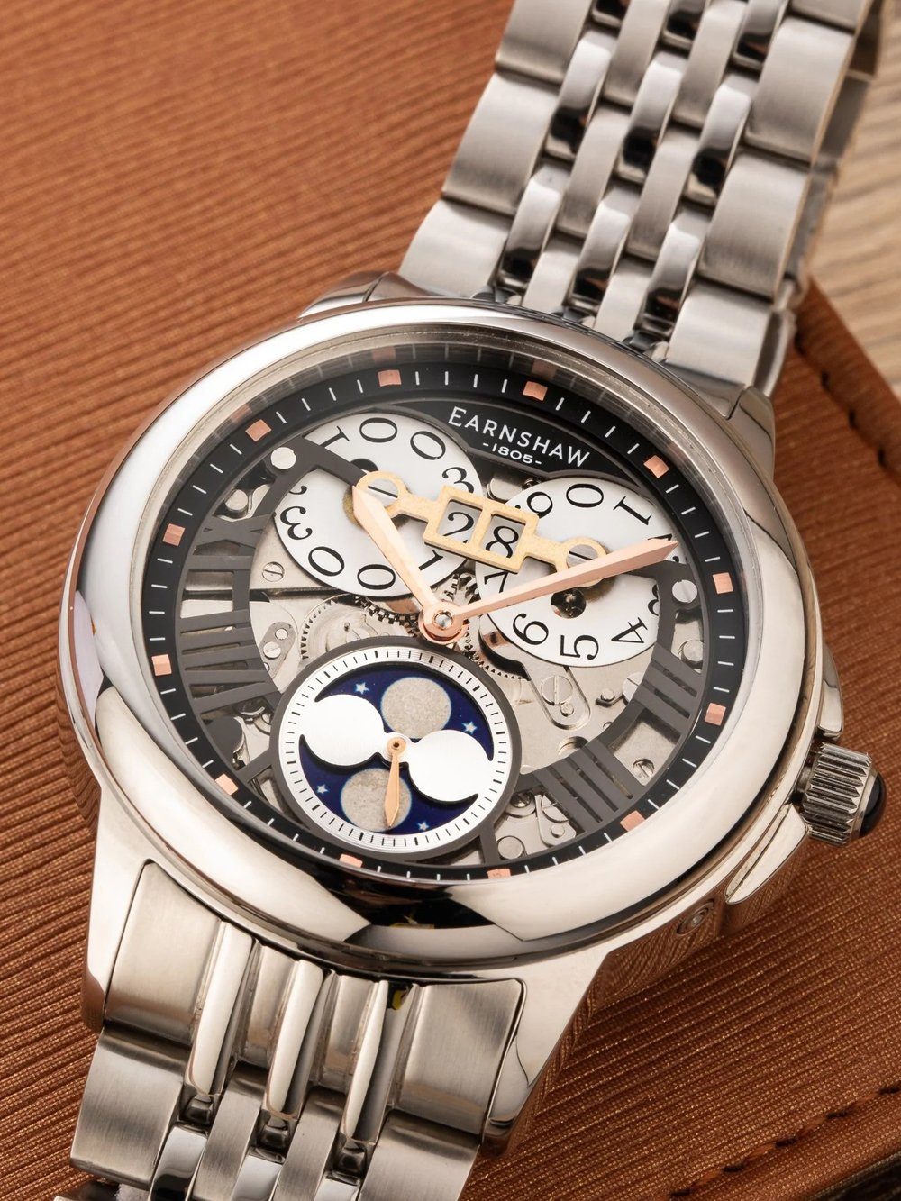 Thomas Earnshaw Automatikuhr Thomas Earnshaw ES-8245-33 Alfred Waterhouse Grand Date Moon Herrenuhr Thomas Earnshaw ES-8245-33 Alfred Waterhouse Grand Date Moon Herrenuhr