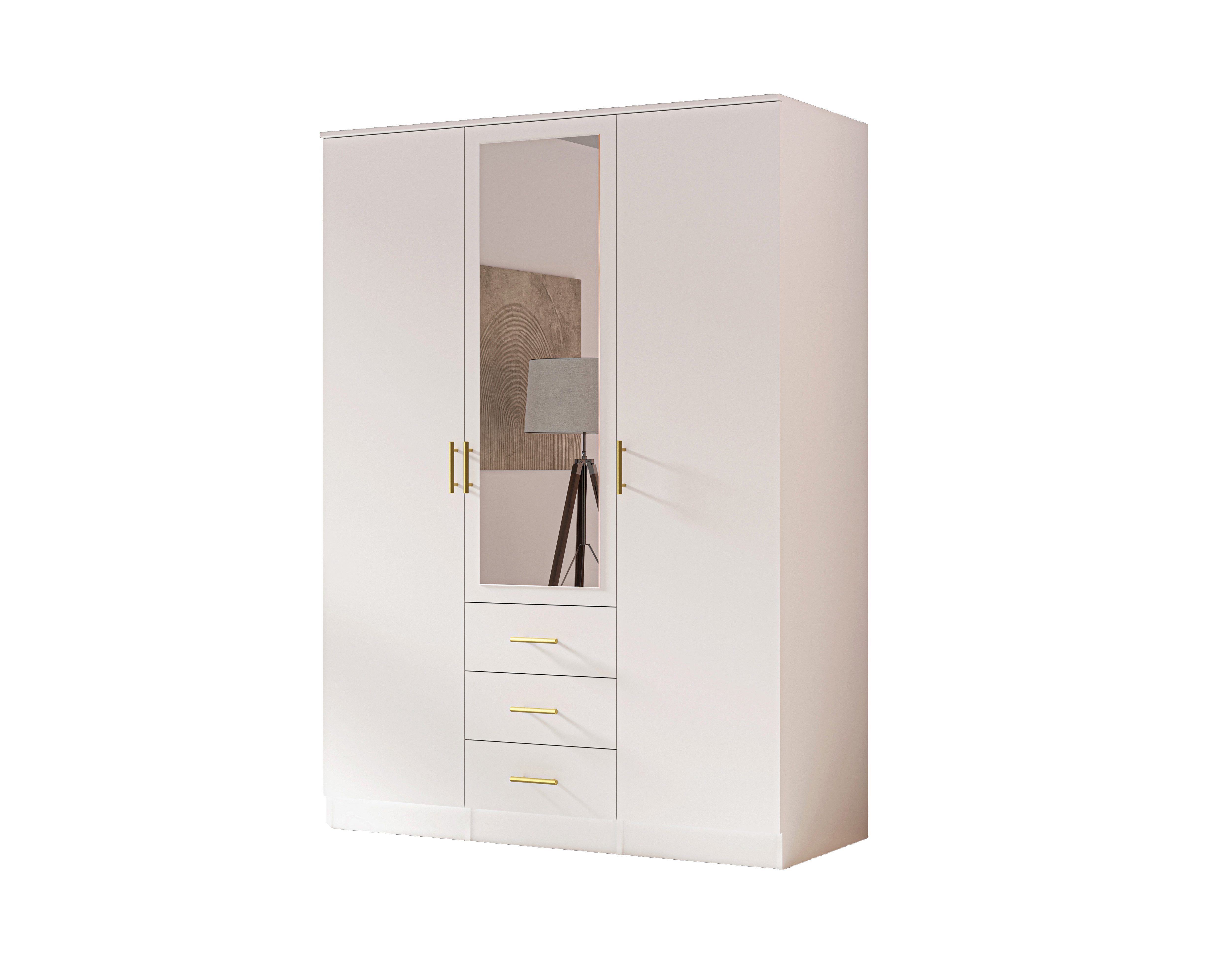 MOEBLO Drehtürenschrank LIMON (mit Spiegel und Schubladen – Moderner Schran günstig online kaufen