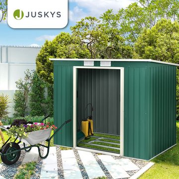 Juskys Gartenhaus M, BxT: 213x130 cm, mit Pultdach, Schiebetür, Fundamentrahmen, 4 m³