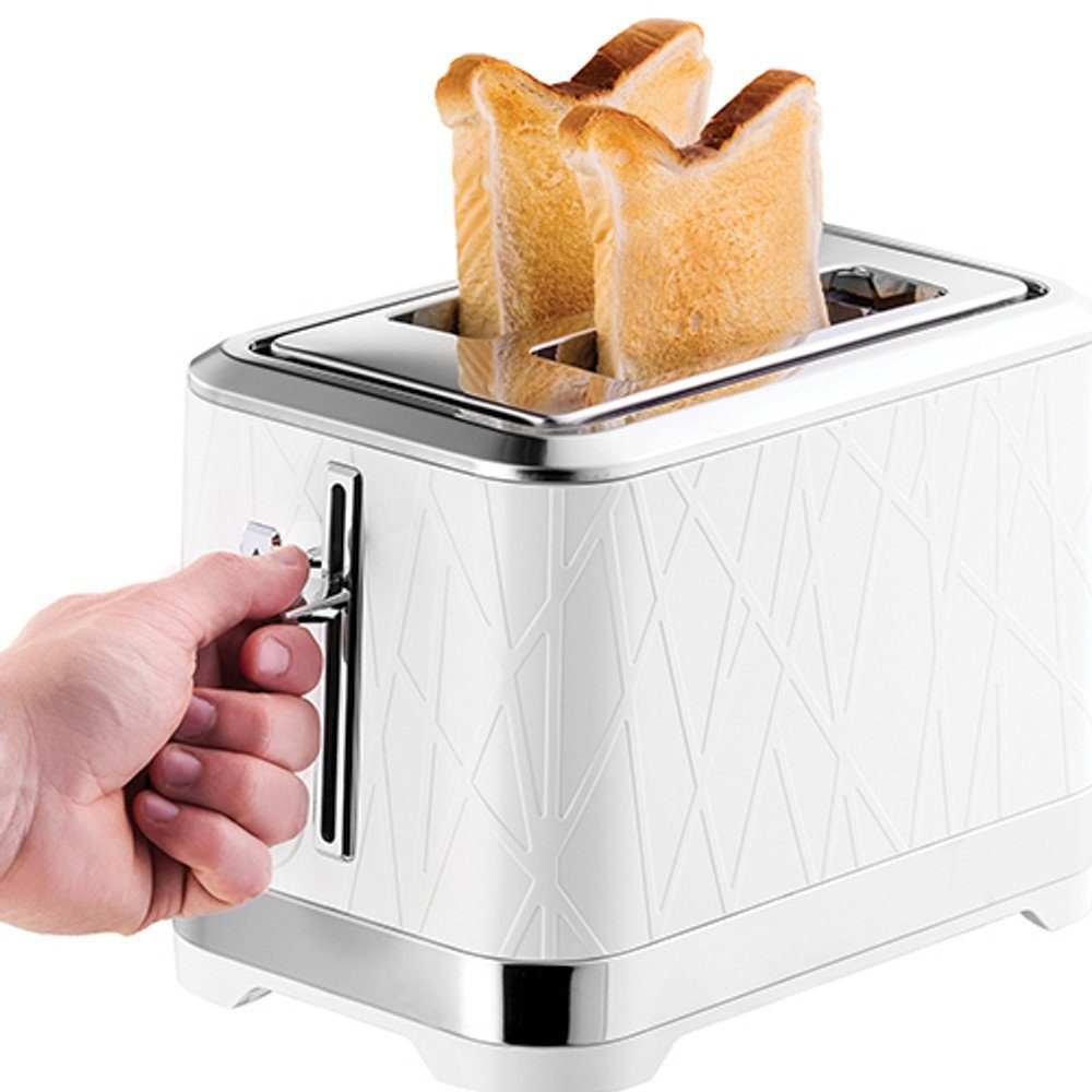 RUSSELL HOBBS Toaster Russell Hobbs 28090-56 Toaster 2 Scheibe(n) 1050 W Edelstahl, Weiß
