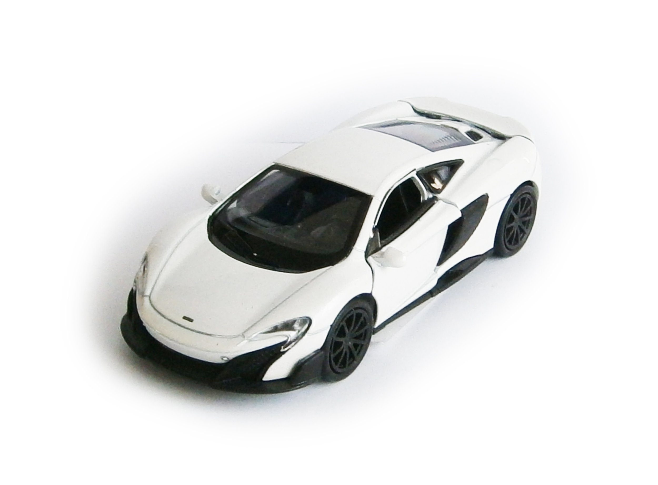 Welly Modellauto MCLAREN 675LT Coupe Modellauto Modell Auto Metall 17 (Weiss-Metallic), Spielzeugauto Kinder Geschenk