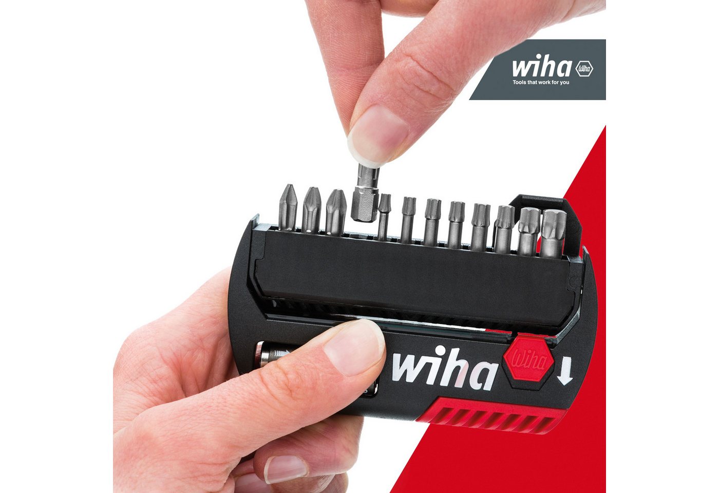 Thumbnail - Wiha Bit-Set FlipSelector (39056) - 15 tlg., Standard 25 mm TORX, magnetischer Bithalter, 1/4 Zoll C6,3