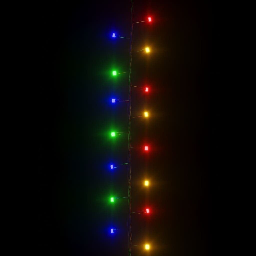 Mehrfarbig m LEDs und Mehrfarbig 400 mit 13 (1-tlg) vidaXL PVC LED-Lichterkette Dunkelgrün Christbaumschmuck