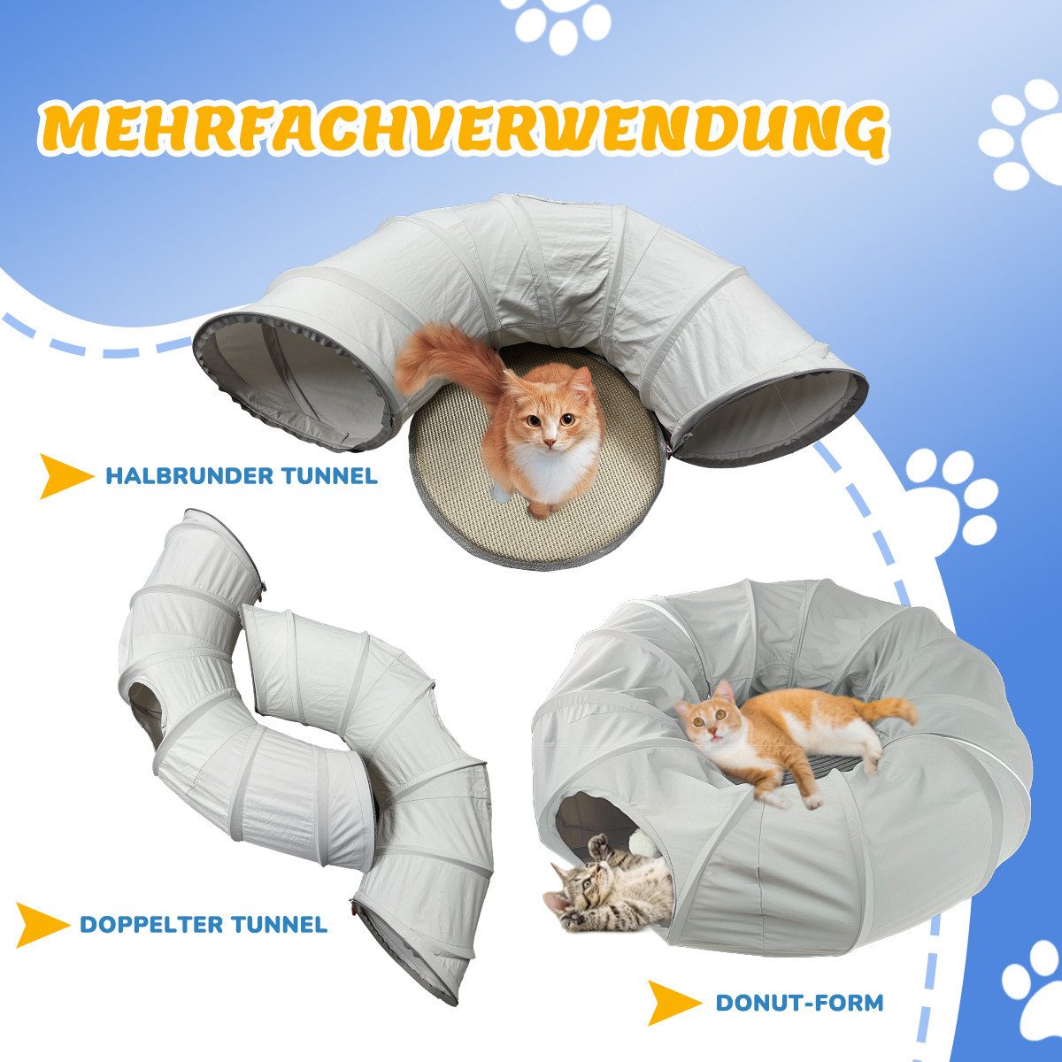 Elegear Tierbett 88cm Katzentunnel, Katzenspielzeug mit günstig online kaufen