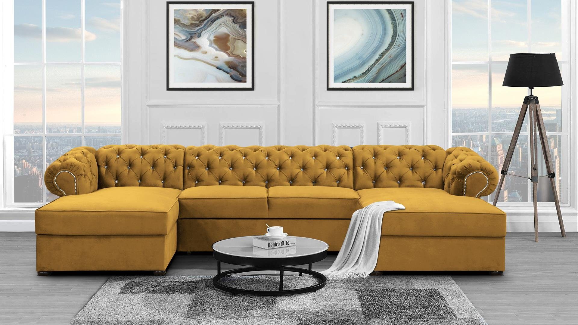 Beautysofa Ecksofa mit Schlaffunktion und zwei günstig online kaufen