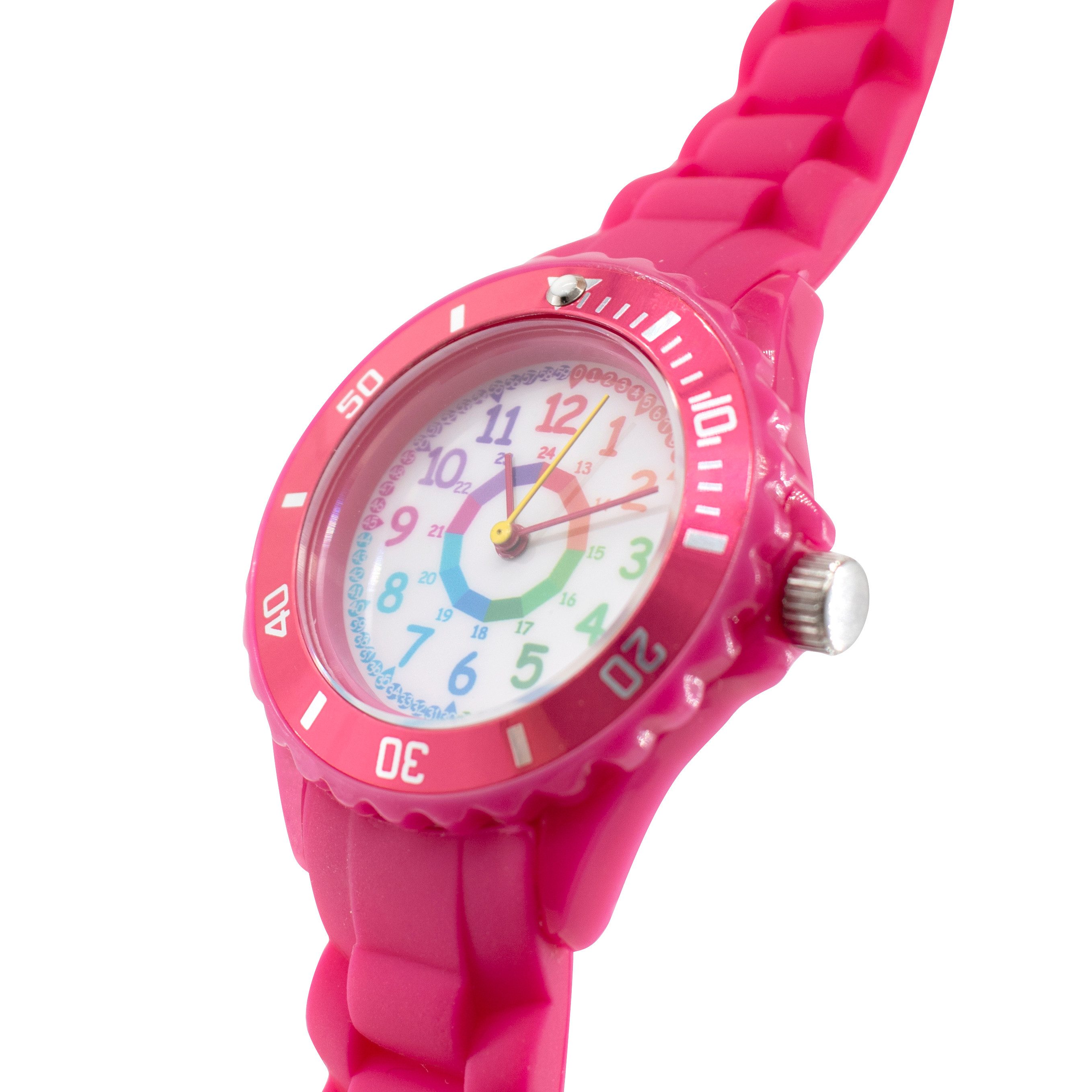 K&L Wall Art Quarzuhr Regenbogen Kinderuhr Analog Lernuhr Silikon Armbanduhr, Kinderarmbanduhr für Junge Mädchen