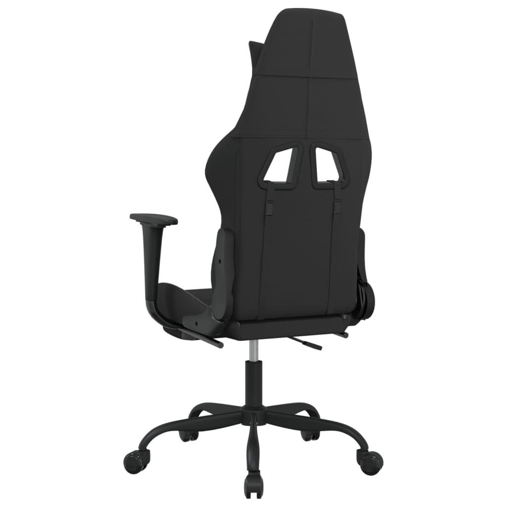 St) Schwarz Stoff mit furnicato und Hellgrau (1 Fußstütze Gaming-Stuhl