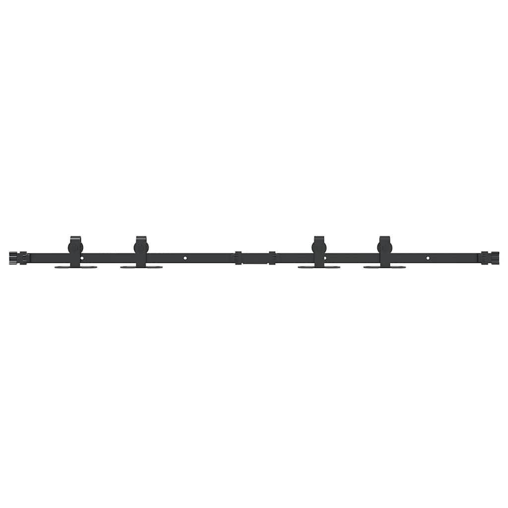 vidaXL Schrankeinsatz Schiebetürbeschlag Set für Schranktüren 122 cm Karbonstahl (1 St)