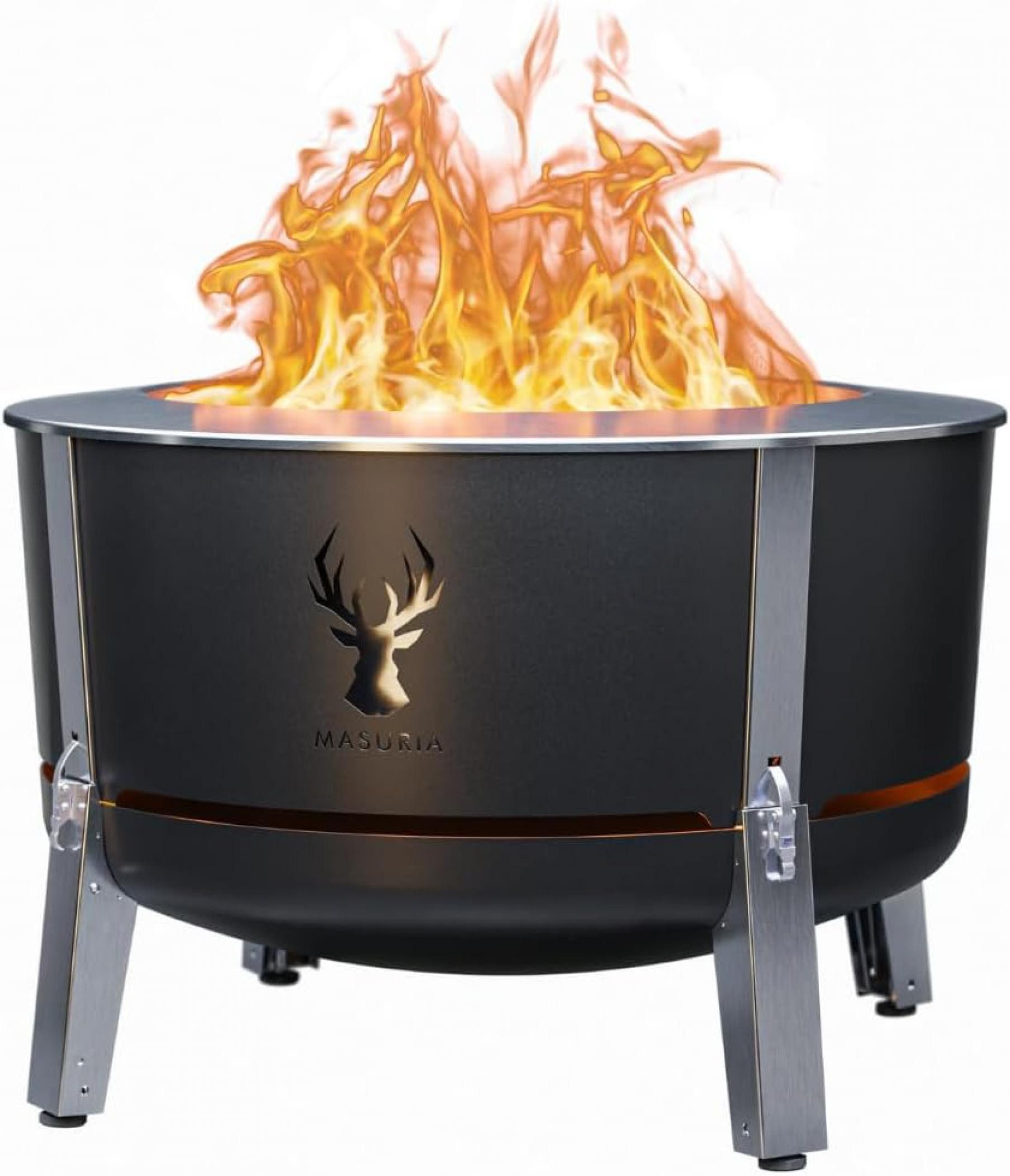 Masuria Feuerstelle Wild Alpha 800 Schwarz Hirsch