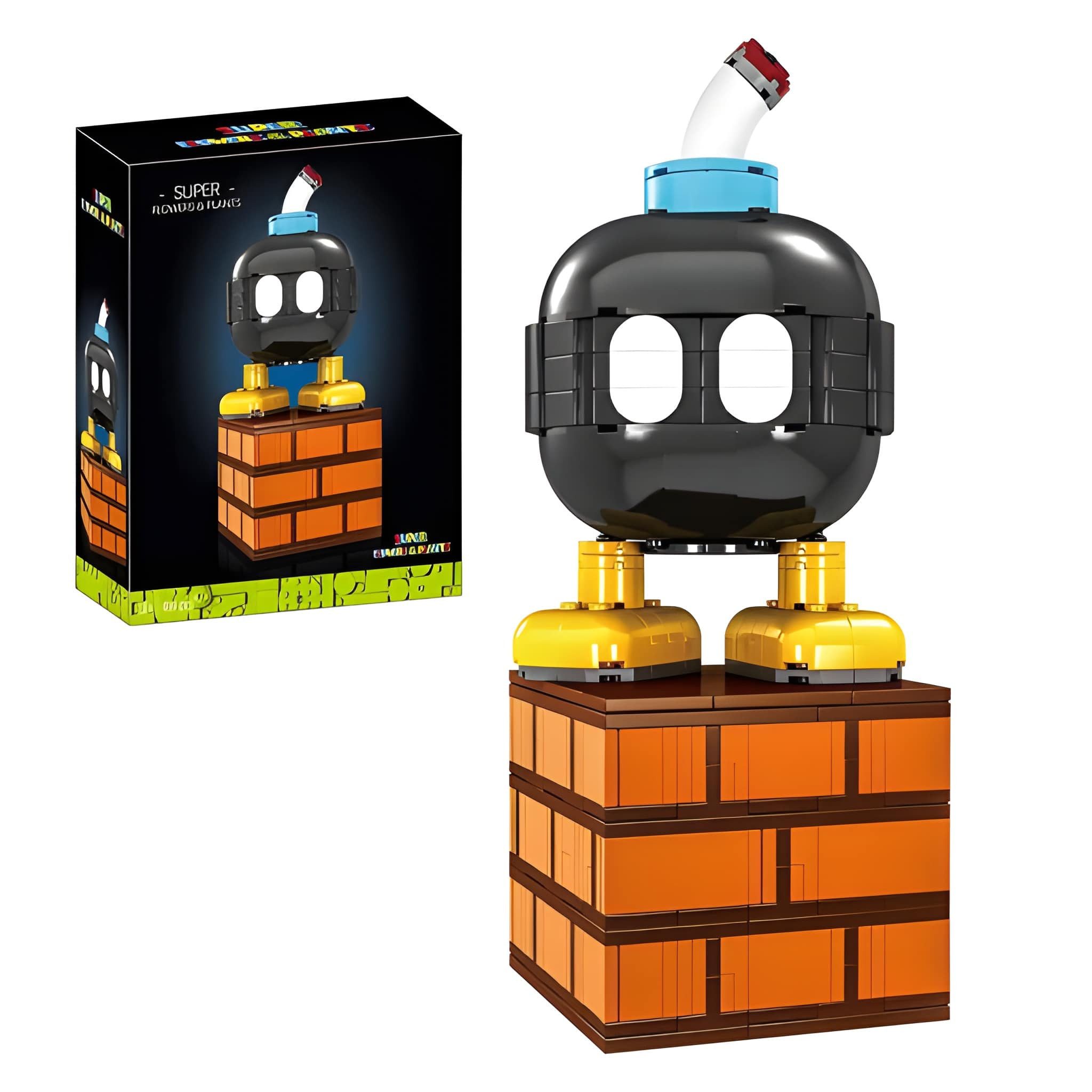 Athlix Klemmbausteine Mario Bausteine Piranha-Pflanze, Flamme, Stern Spielbausteine, 538 Teile, ikonisches Game Design, fördert Kreativität