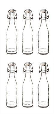 BigDean Einmachglas Glasflasche mit Bügelverschluss 330ml Draht-Bügelflasche, Glas, (6-tlg)