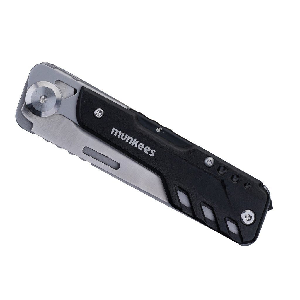 Munkees Universalmesser Messer mit Schere Black Line 12 Funktionen, schwarz, (Einzelartikel, 1 St), 12 Funktionen, Black Line, Messer mit Schere