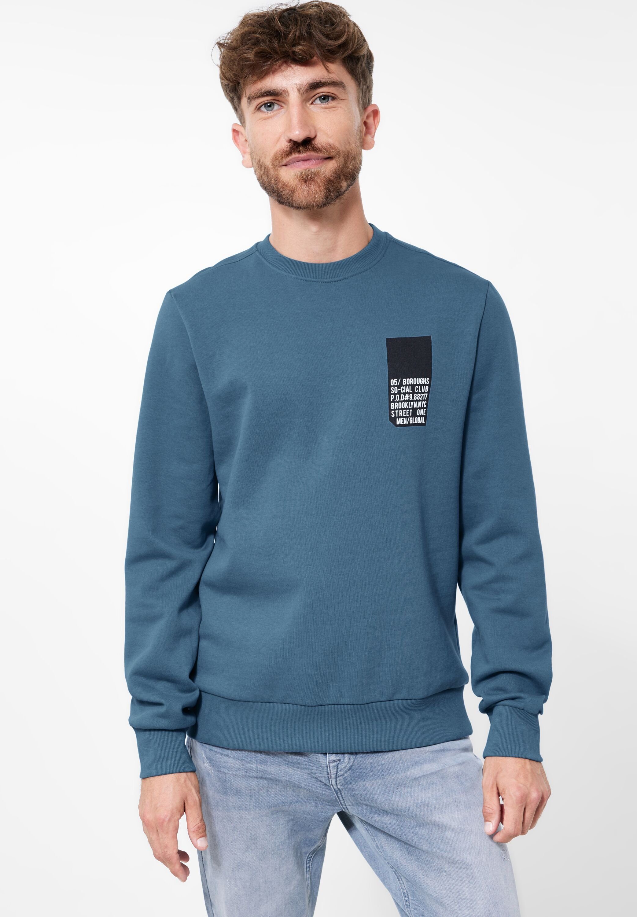 STREET ONE MEN Sweatshirt in Unifarbe