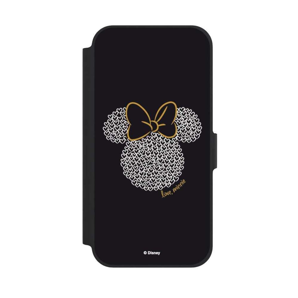 NIVOCASE Handyhülle Minnie Mouse Disney Muster Minnie Black and White, Apple iPhone 12 Pro Klapphülle Handyhülle aus Kunst Leder