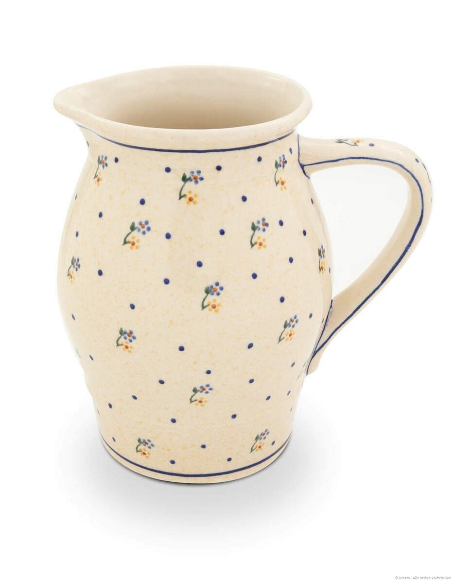 Kanne Bunzlauer Keramik großer 2,2L Krug – Rustikale Milchkanne, Dekor 111