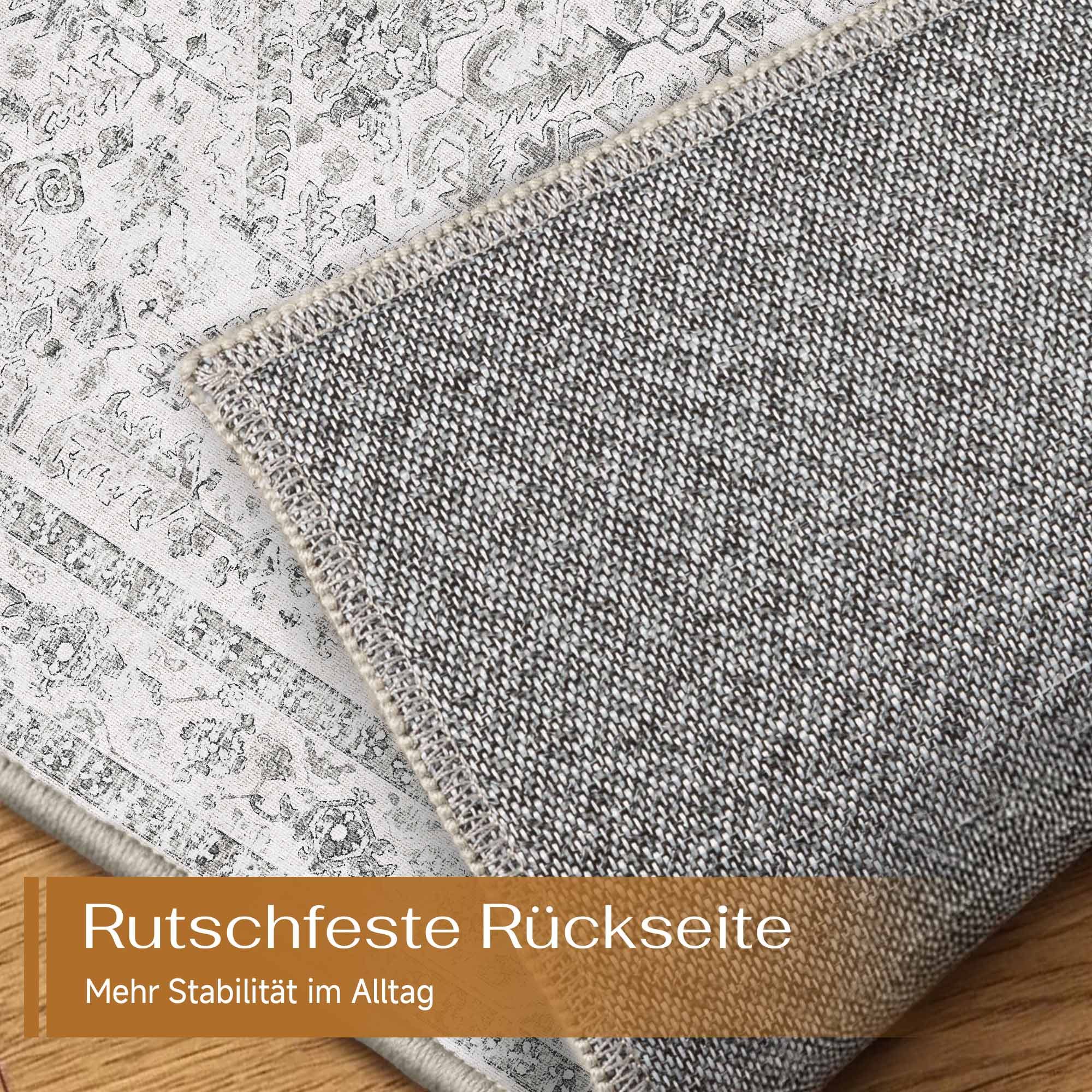 PURECOZY Teppich Kurzflor im Persien-Stil, rutschfest und pflegeleicht, rechteckig, Höhe: 6.1 mm, geeignet für verschiedene Innenräume – Bild 5 von 5