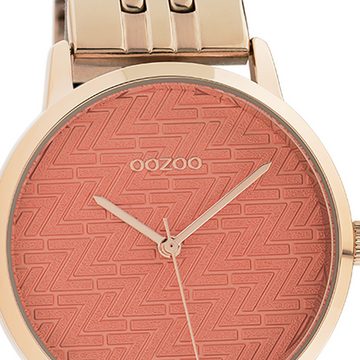 OOZOO Quarzuhr Oozoo Unisex Armbanduhr Timepieces Analog, (Analoguhr), Damen, Herrenuhr rund, mittel (36mm) Metallarmband rosegold, Fashion