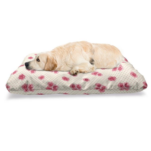 Abakuhaus Hundematratze “beissfestes Kissen für Hunde und Katzen mit abnehmbaren Bezug”, Retro Rosen-Blüten auf Tupfen