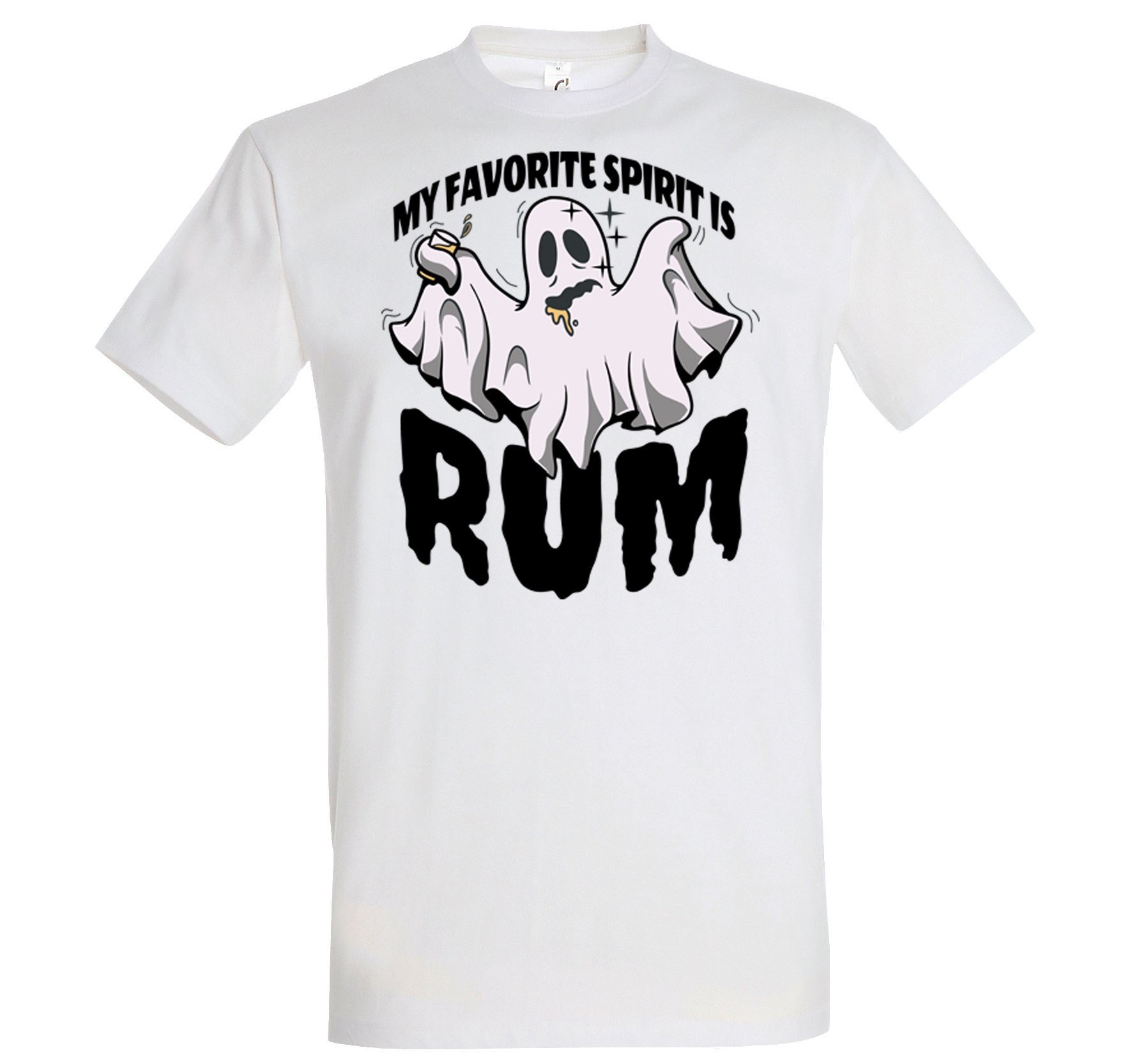 Youth Designz T-Shirt My favorite Spirit is RUM Herren Shirt im Fun-Look Weiss