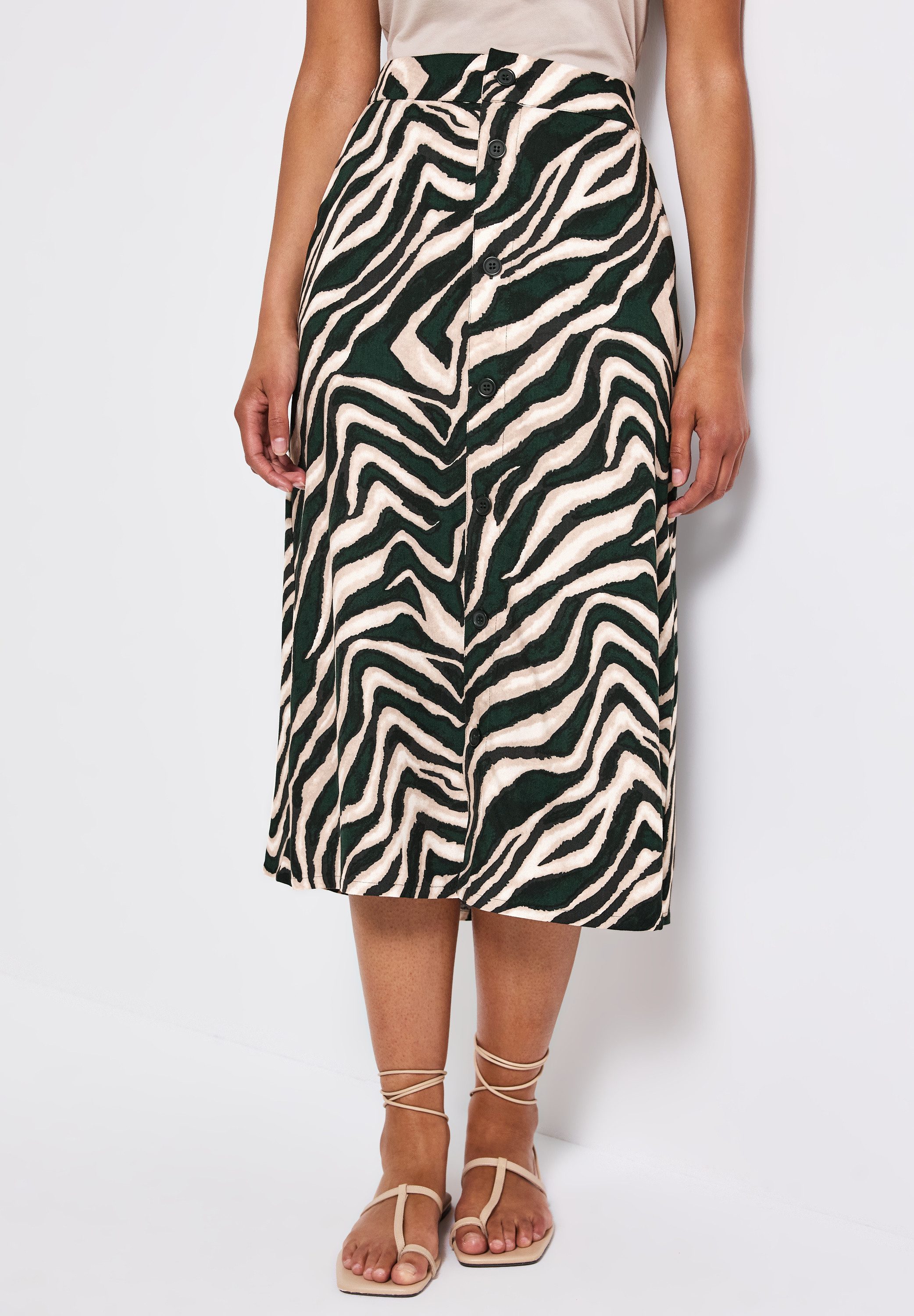 STREET ONE Midirock mit Animal-Print günstig online kaufen