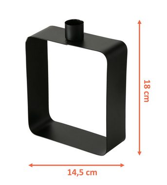 Spetebo Kerzenständer Metall Kerzenständer quadratisch schwarz 3er Set (3er Set)