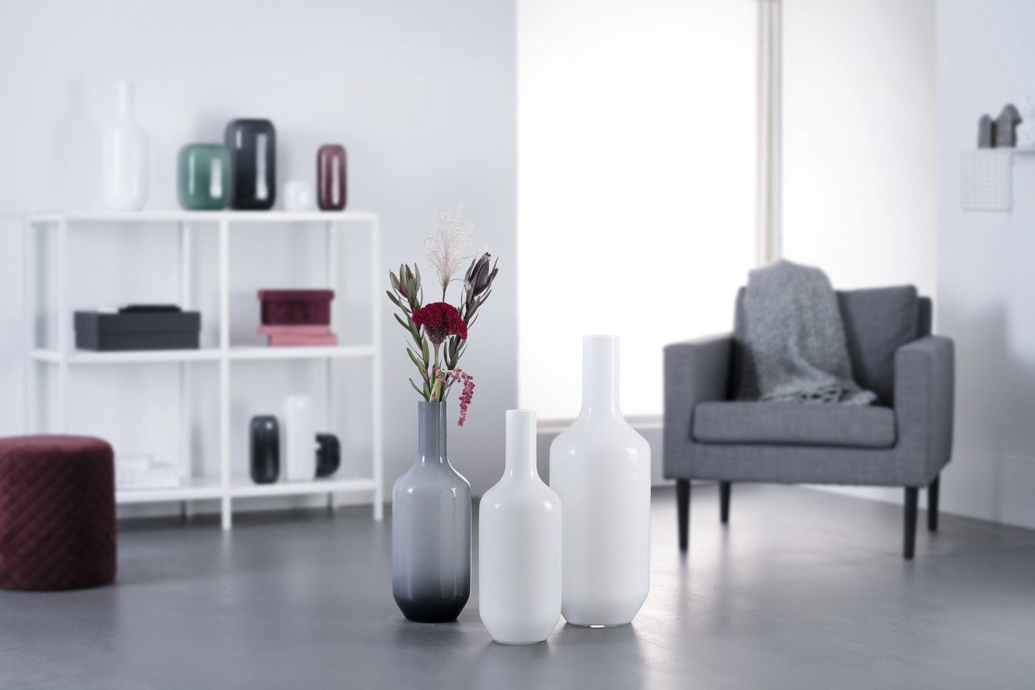 LEONARDO Bodenvase Dekovase MILANO, handgefertigt (1 St), aus Glas, in Flaschenform