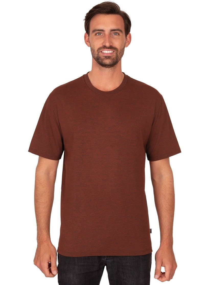 Trigema T-Shirt TRIGEMA T-Shirt DELUXE Baumwolle zimt-melange